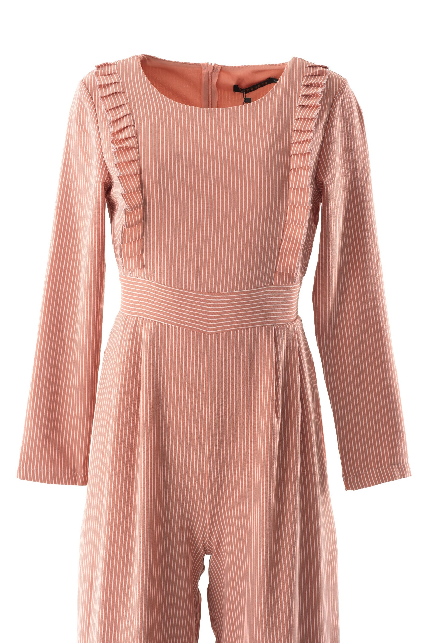 Blush stripes RUFFLES MODEST JUMPSUIT Kabayare