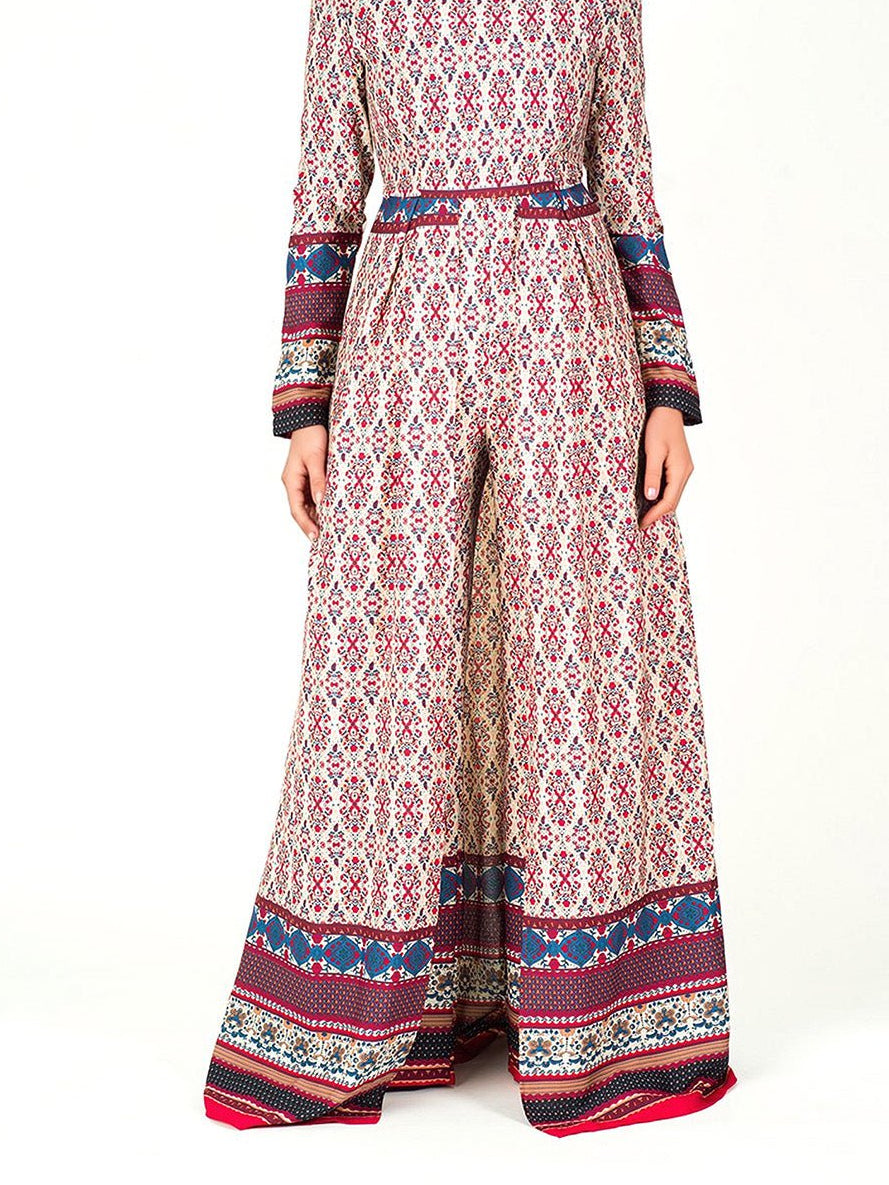Bohemian Print long sleeve playsuit Maxi Kabayare