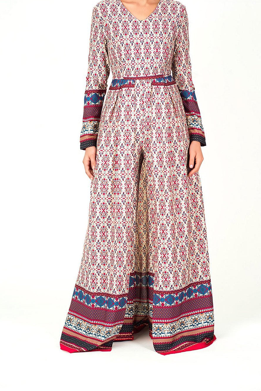 Bohemian Print long sleeve playsuit Maxi Kabayare