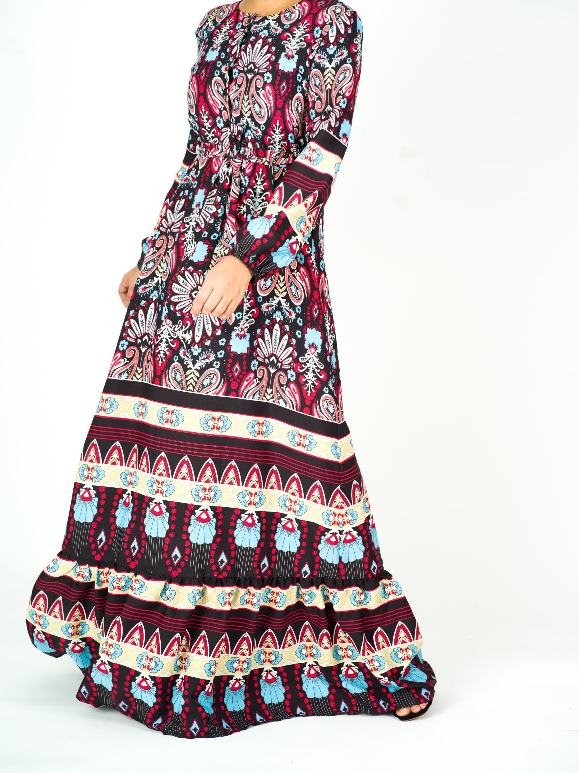 Boho Dream long sleeve maxi modest dress Kabayare