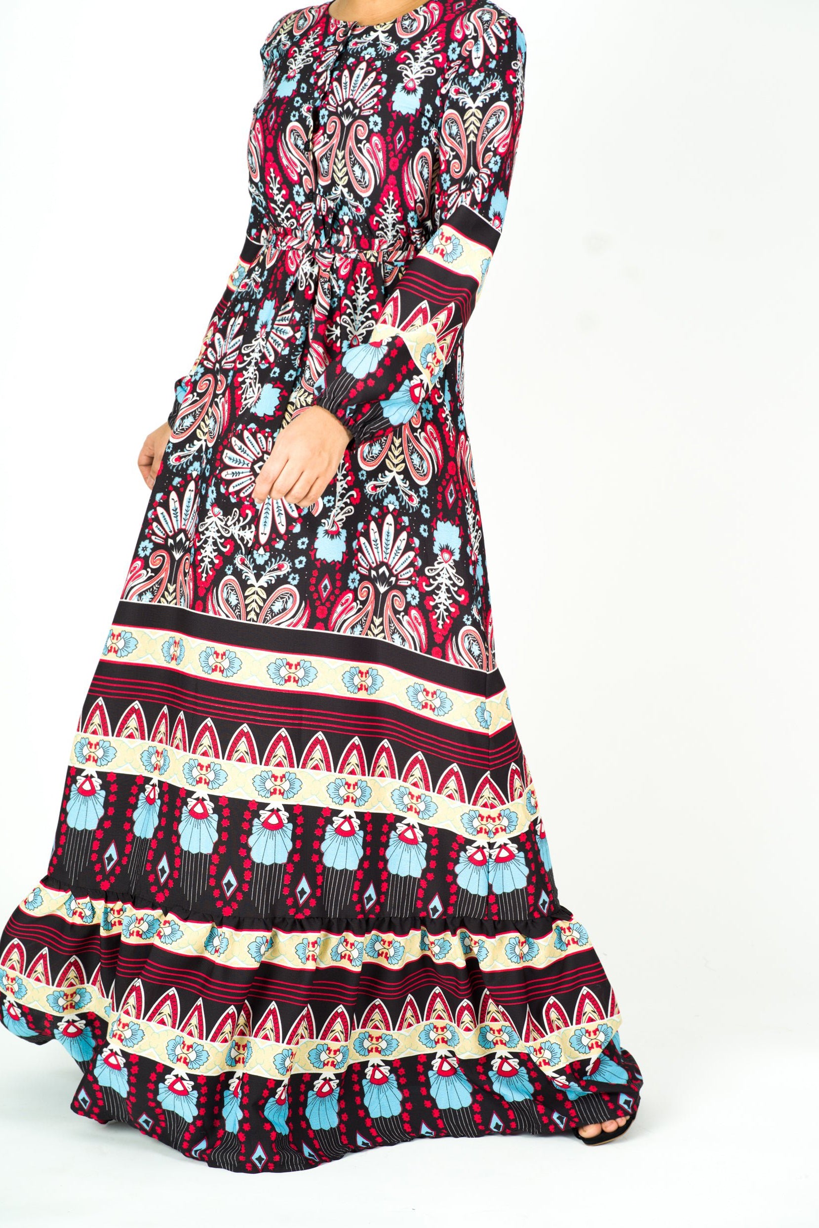 Boho Dream long sleeve maxi modest dress Kabayare