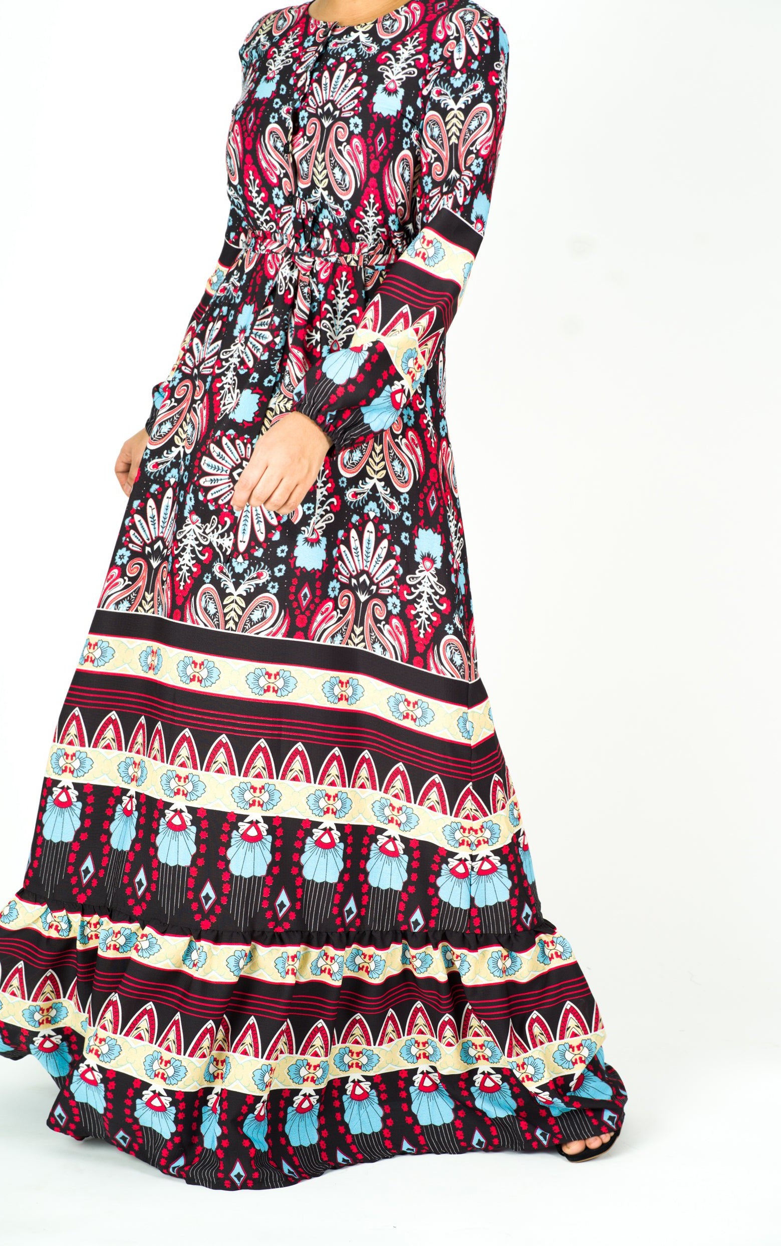 Boho Dream long sleeve maxi modest dress Kabayare