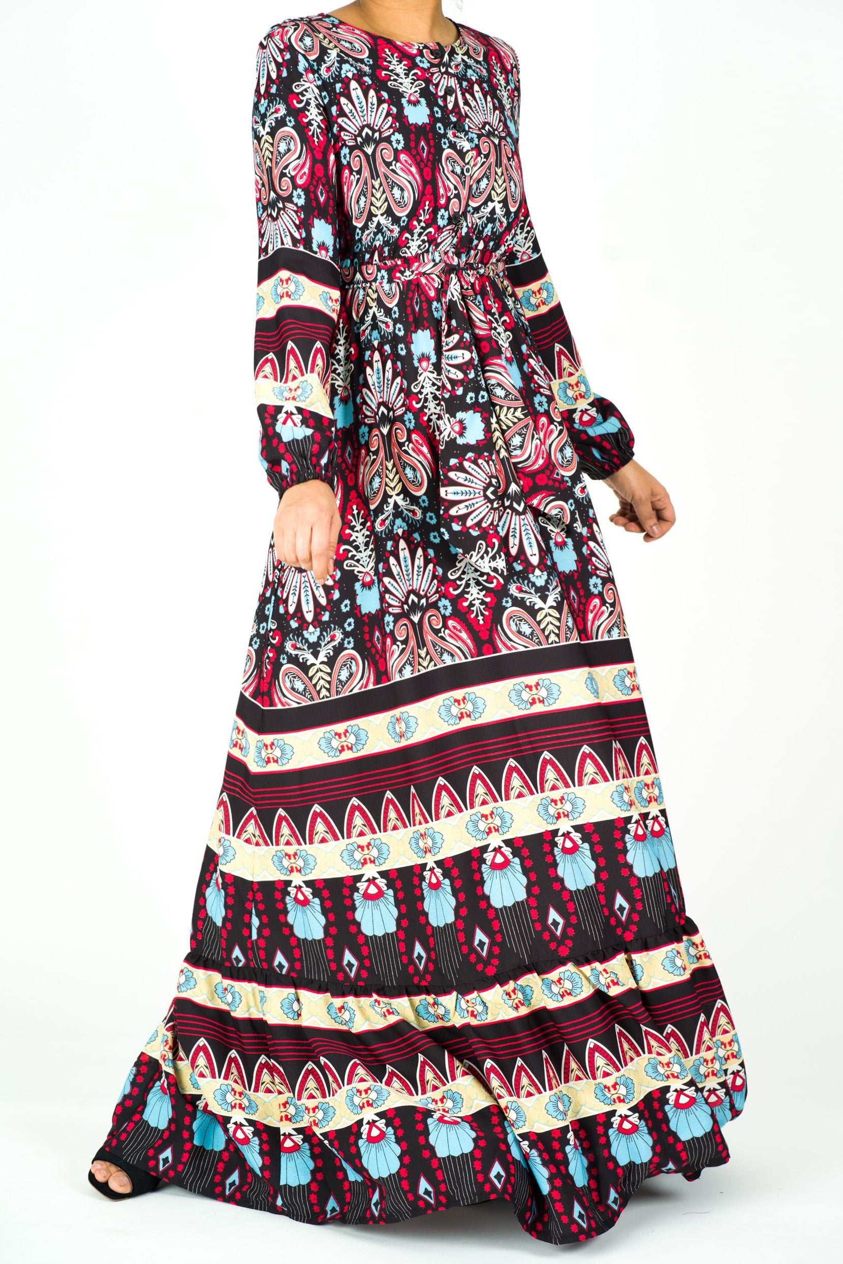 Boho Dream long sleeve maxi modest dress Kabayare