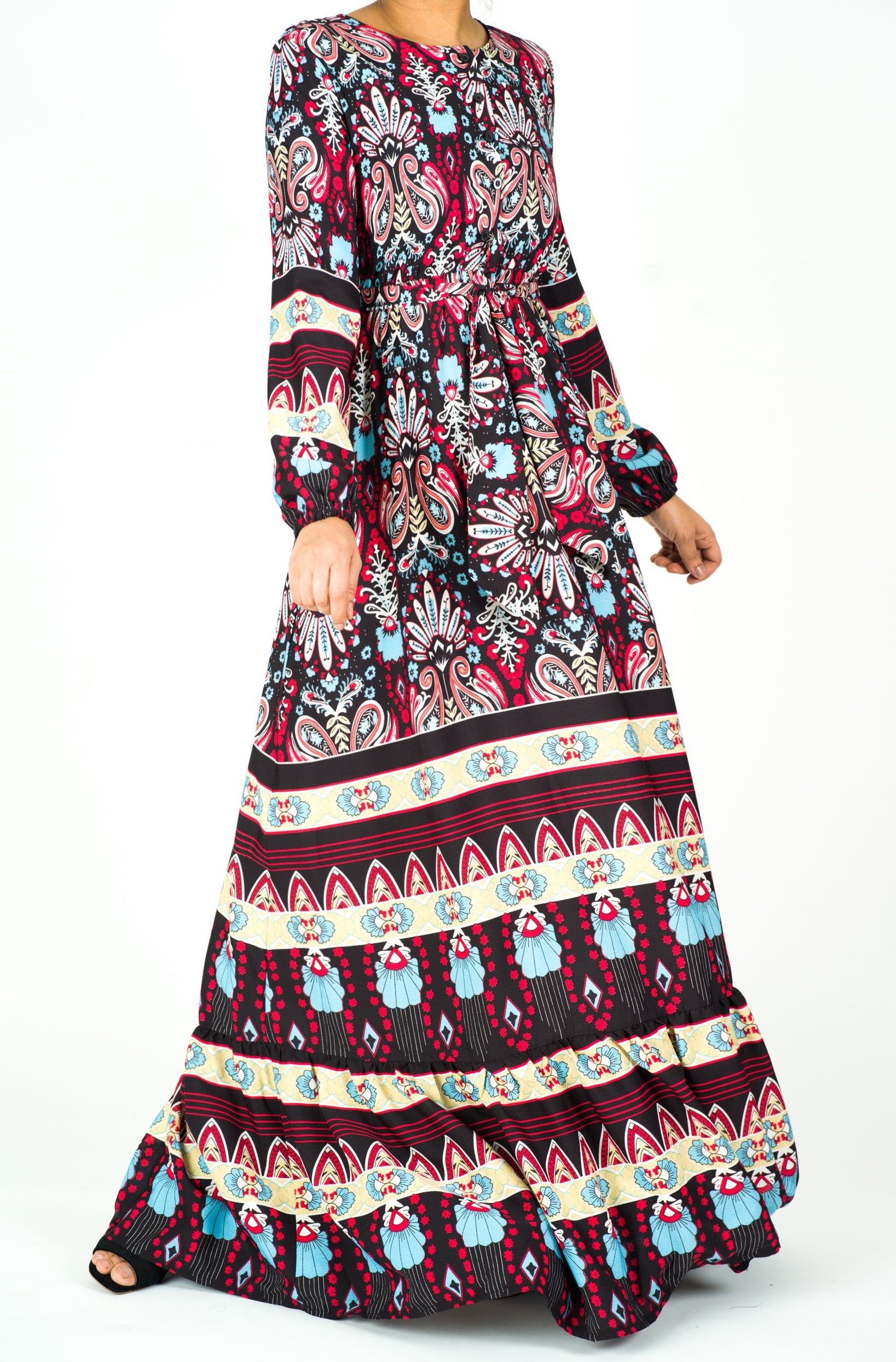 Boho Dream long sleeve maxi modest dress Kabayare