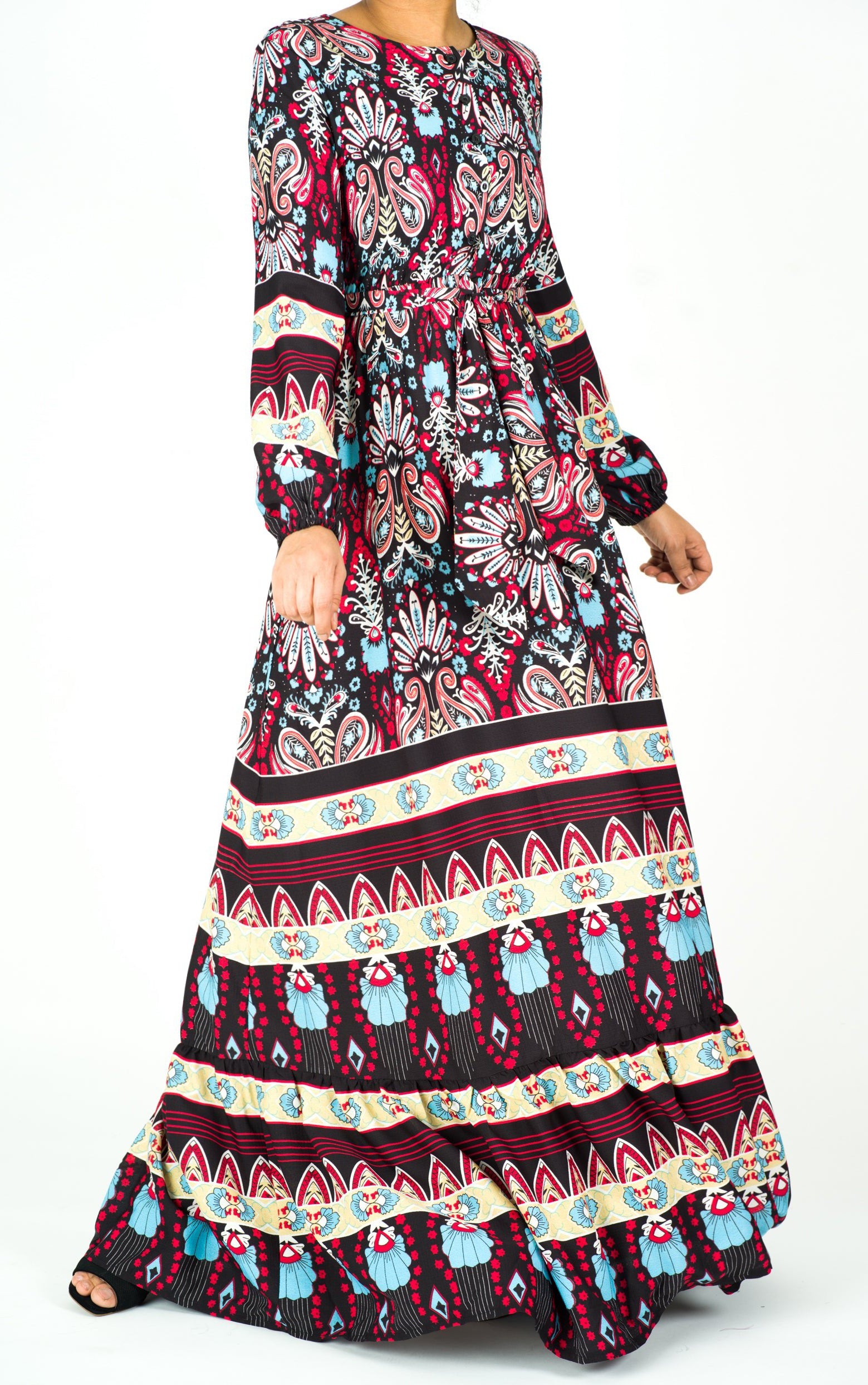 Boho Dream long sleeve maxi modest dress Kabayare