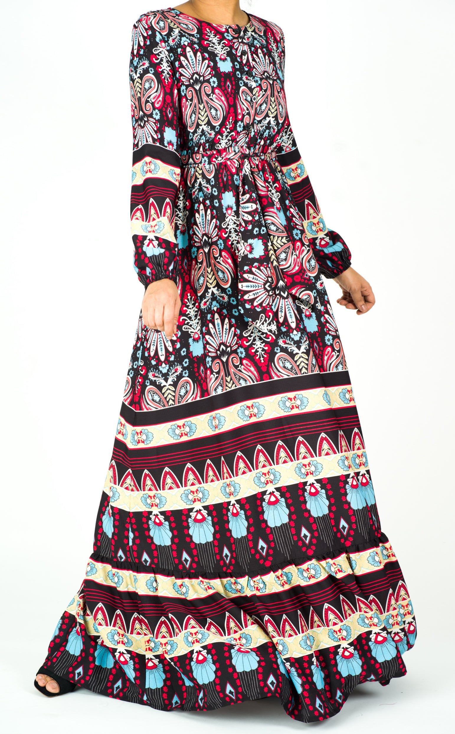Boho Dream long sleeve maxi modest dress Kabayare