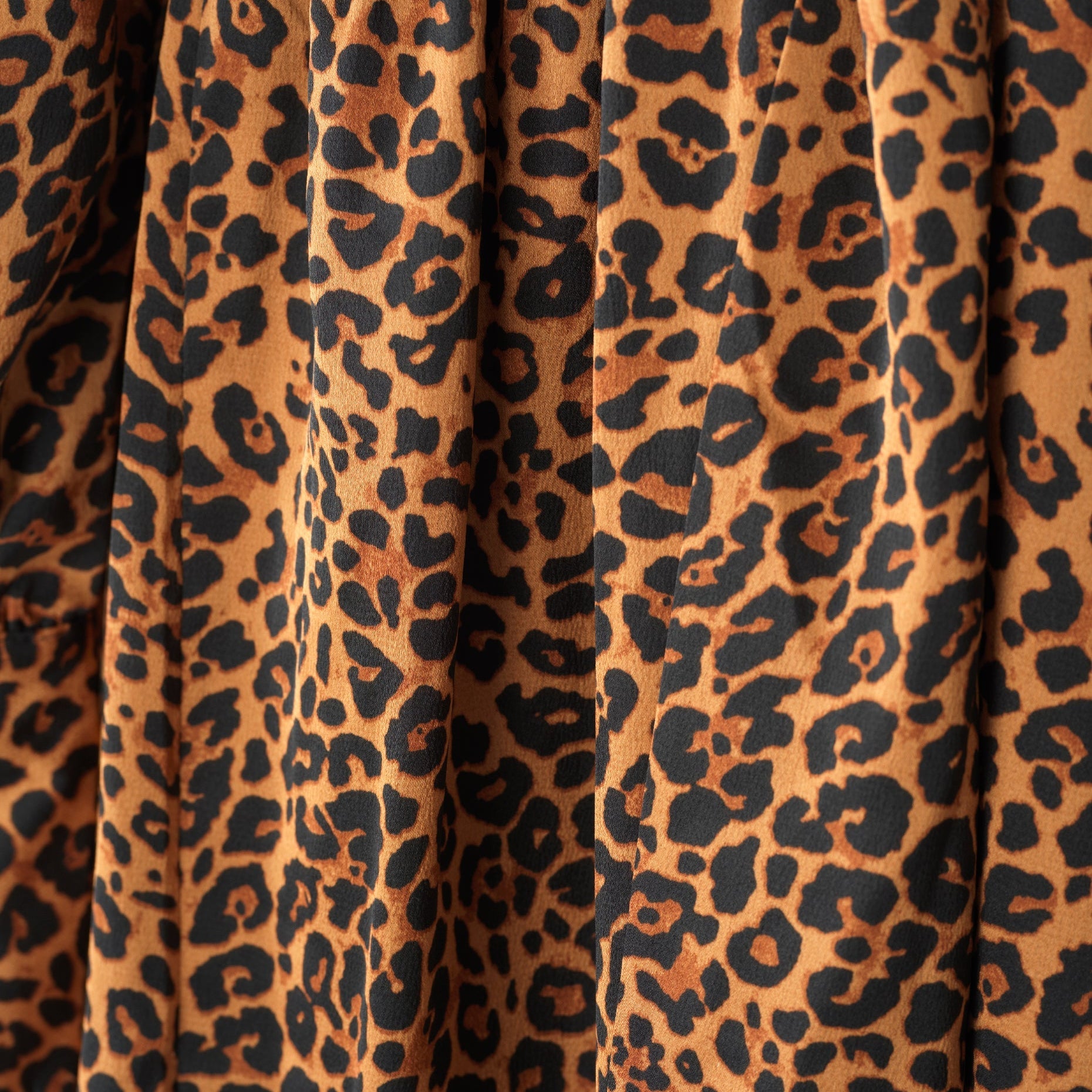 Brown cheetah print satin maxi modest dress Kabayare