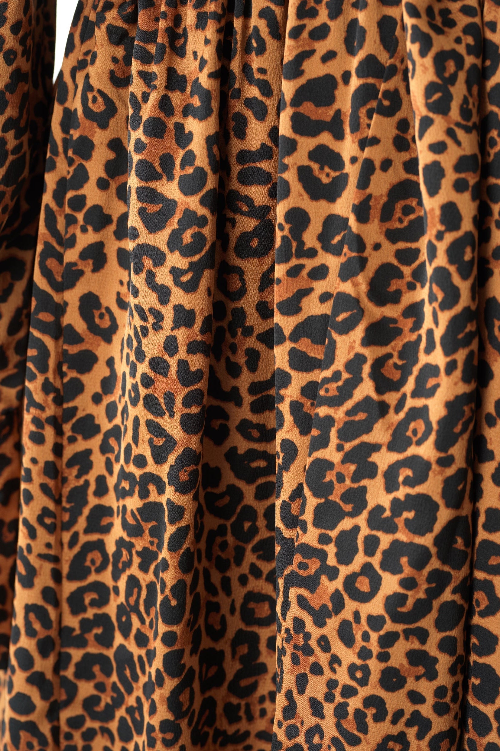 Brown cheetah print satin maxi modest dress Kabayare