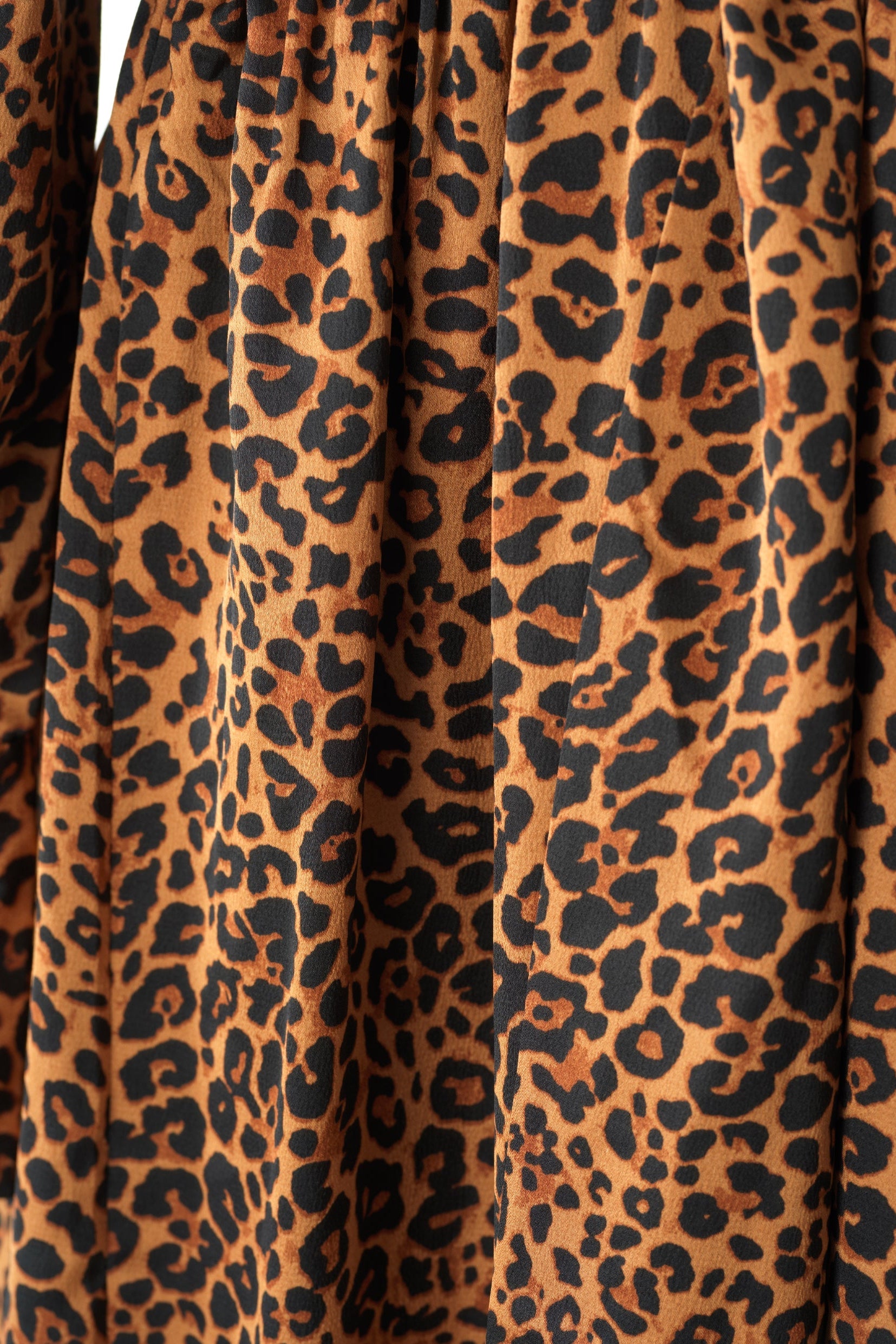 Brown cheetah print satin maxi modest dress Kabayare