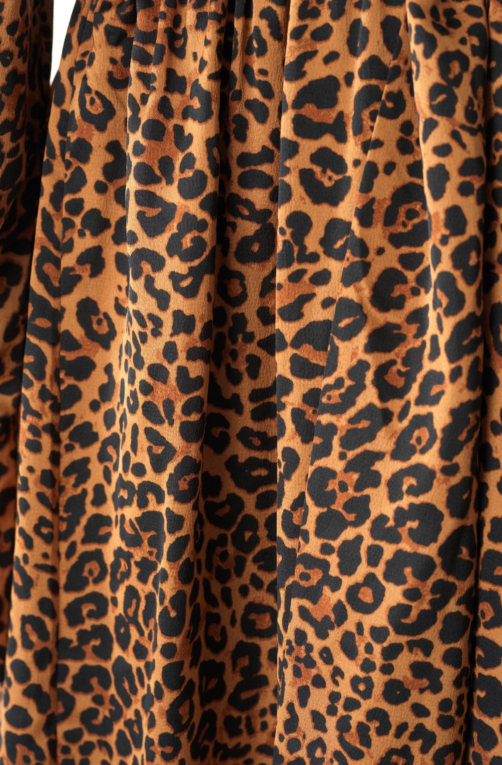 Brown cheetah print satin maxi modest dress Kabayare