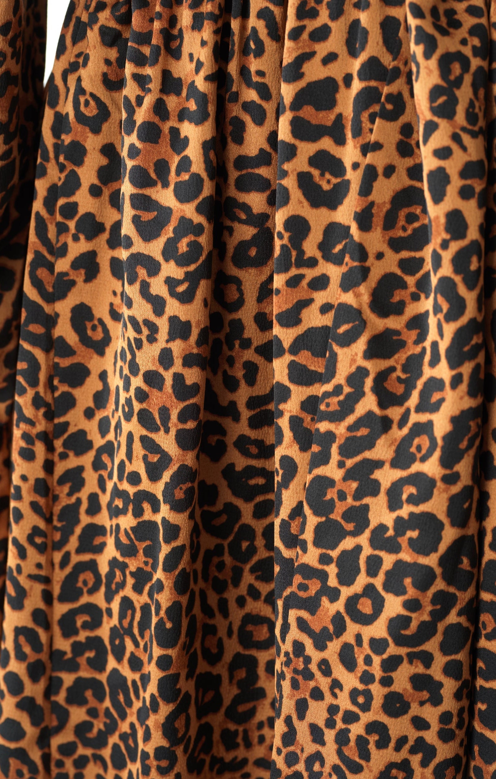 Brown cheetah print satin maxi modest dress Kabayare