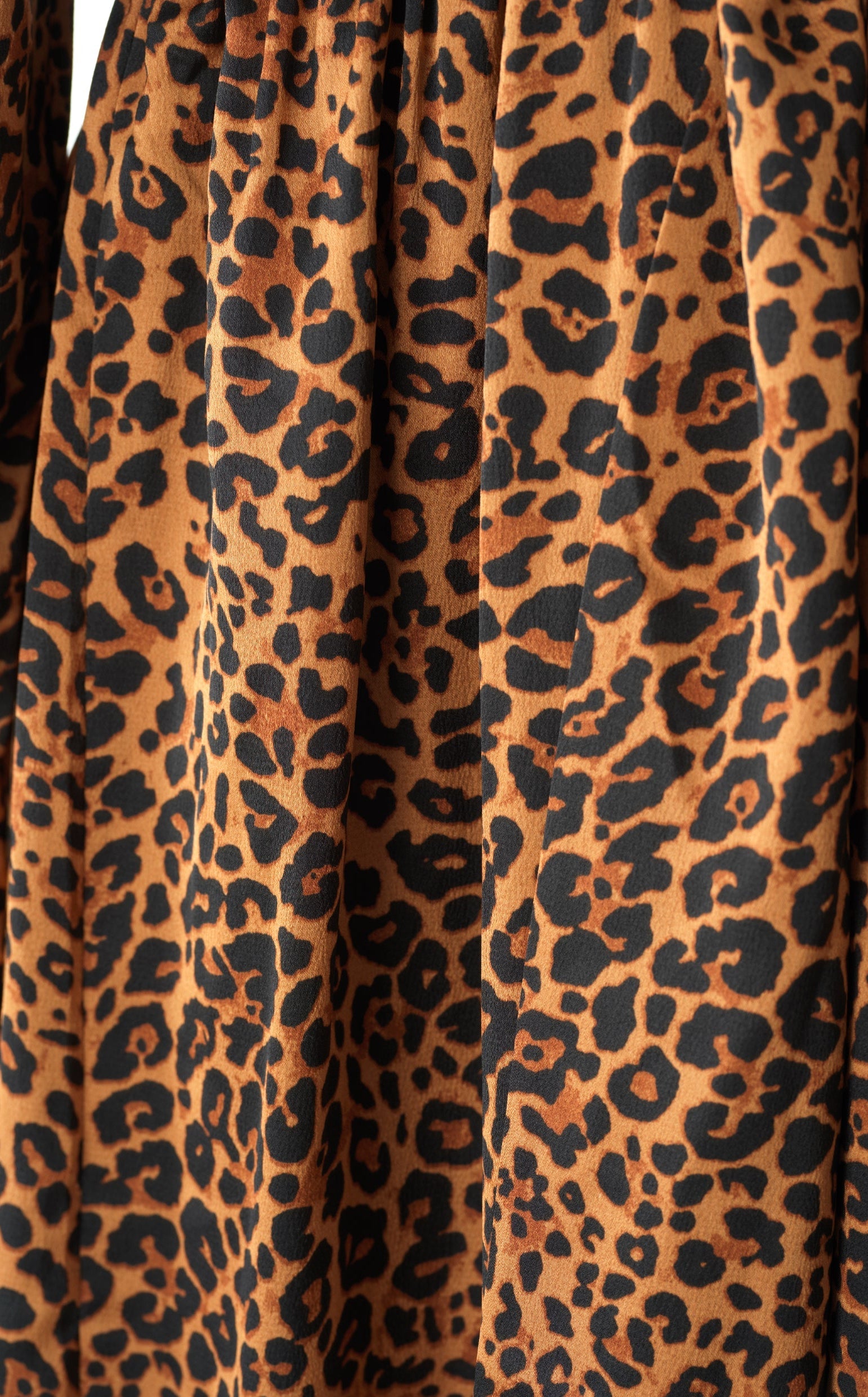 Brown cheetah print satin maxi modest dress Kabayare