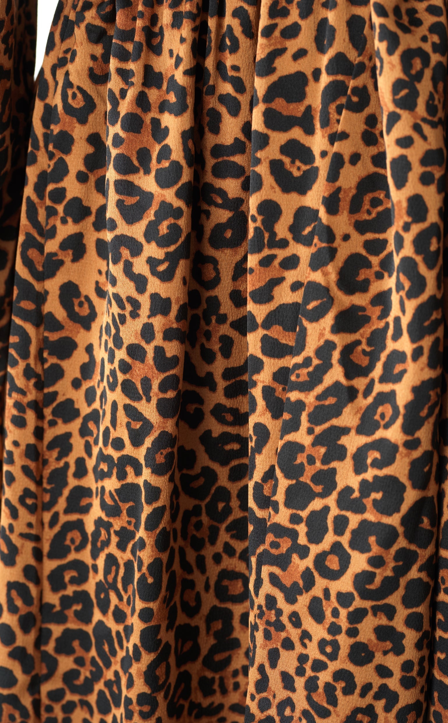 Brown cheetah print satin maxi modest dress Kabayare