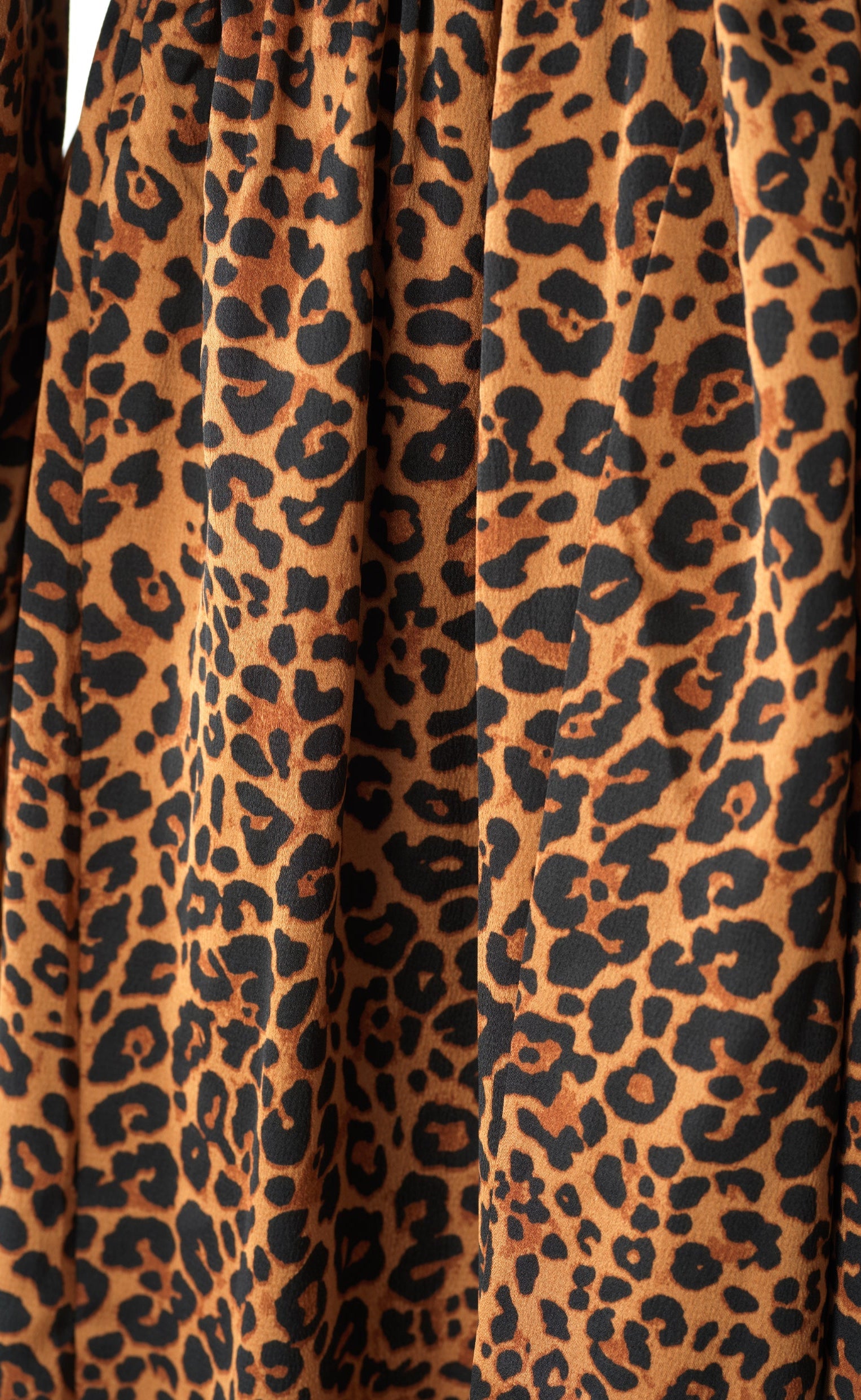 Brown cheetah print satin maxi modest dress Kabayare