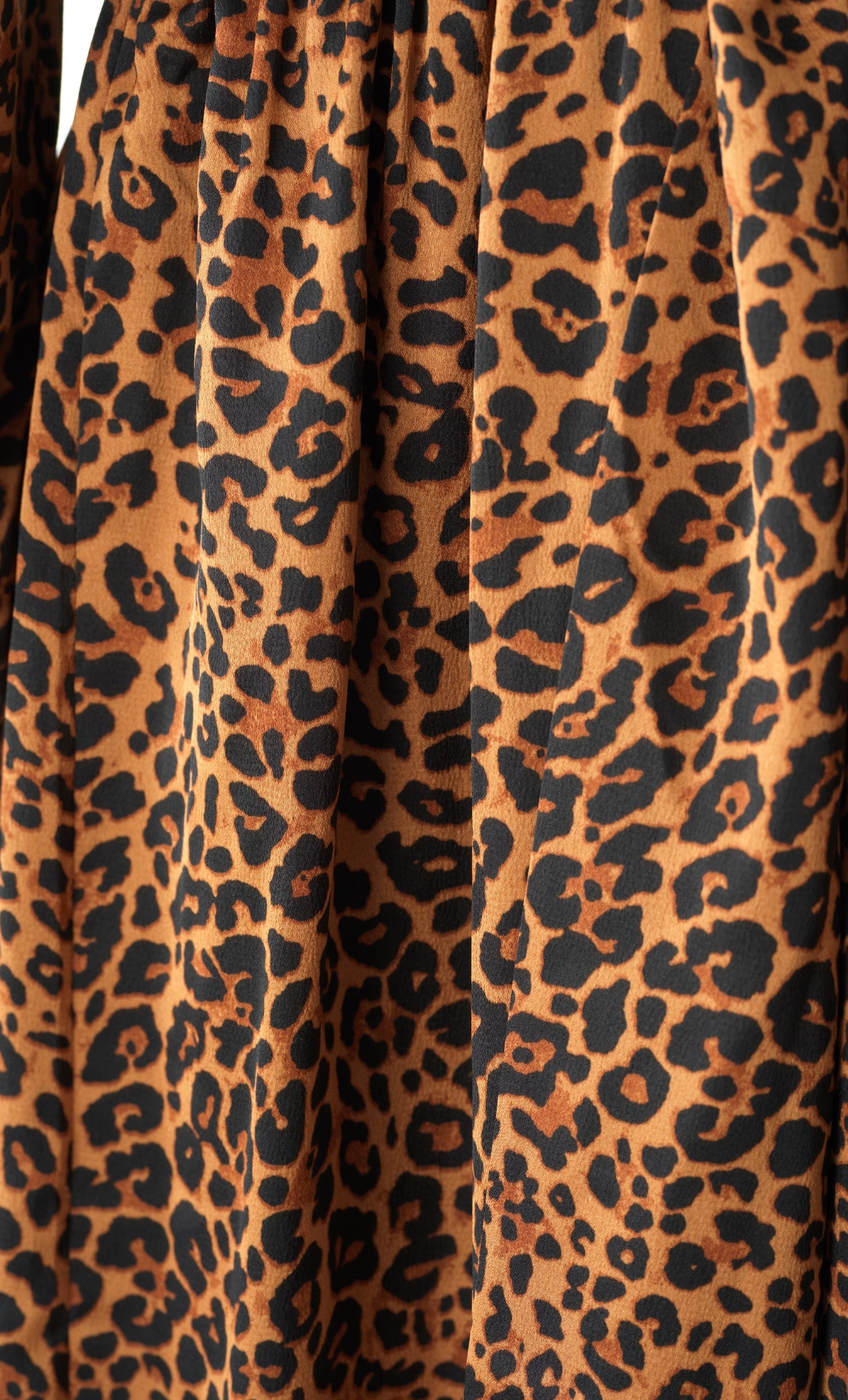 Brown cheetah print satin maxi modest dress Kabayare