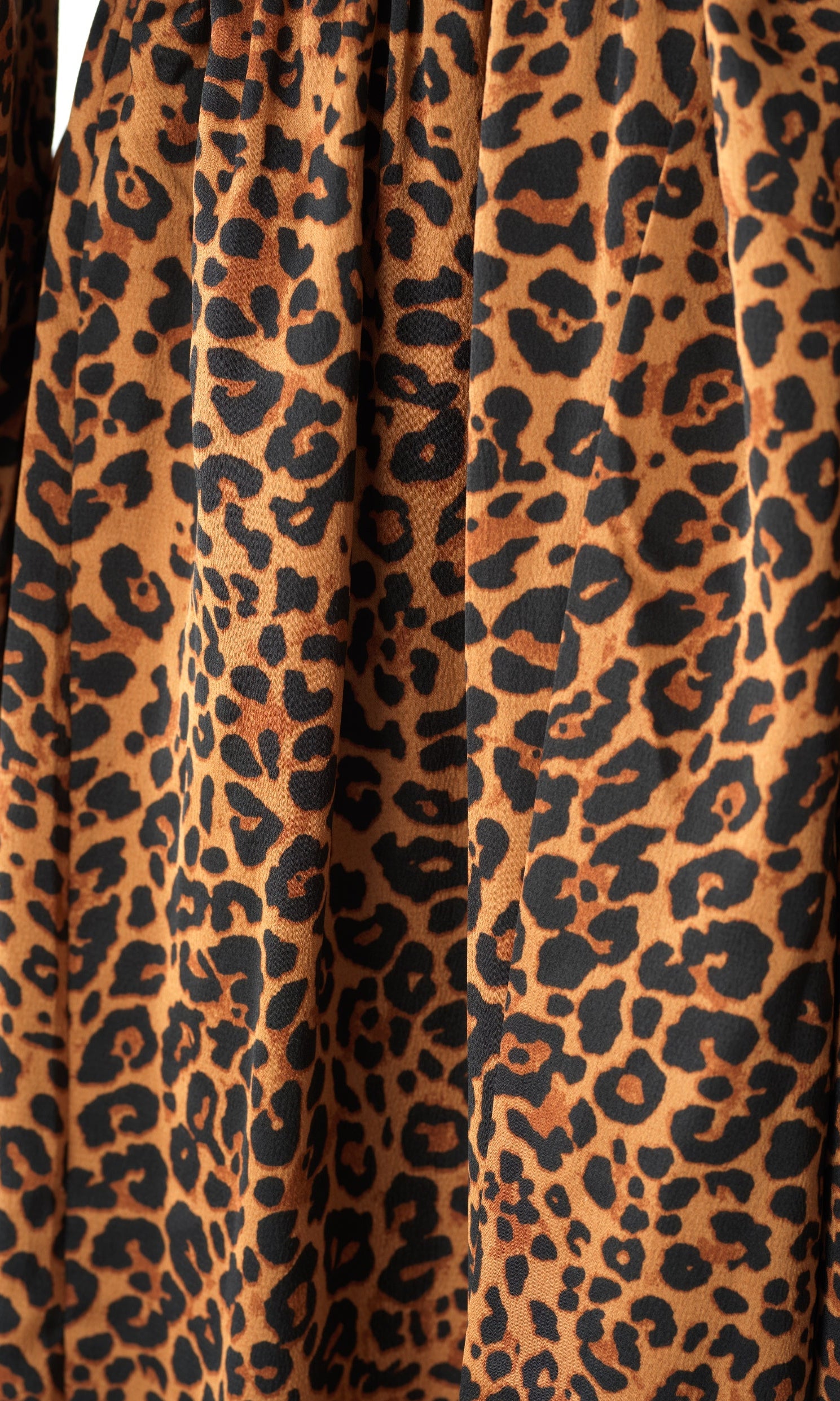 Brown cheetah print satin maxi modest dress Kabayare