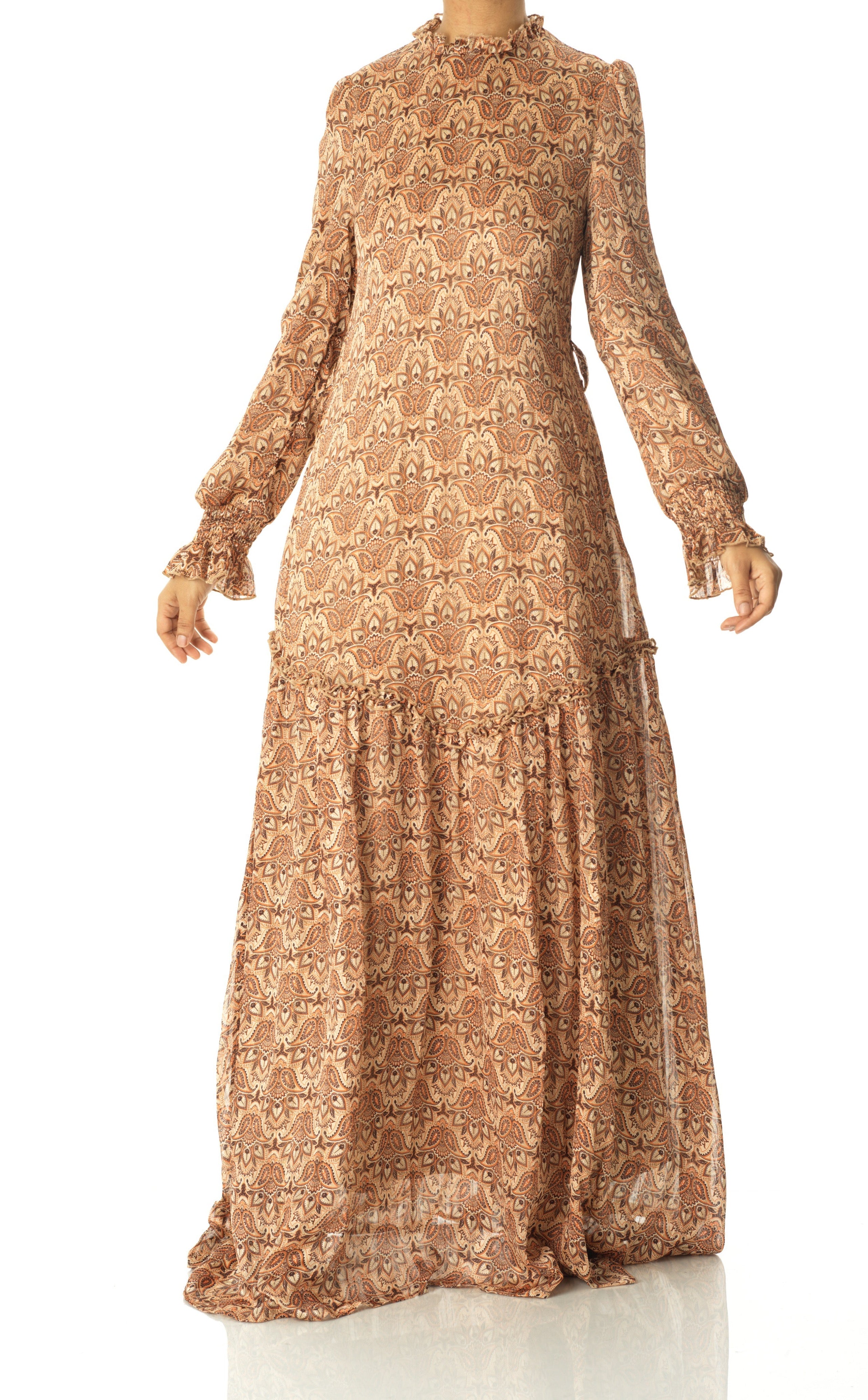 Brown sugar and Honey Marigold maxi dress Kabayare