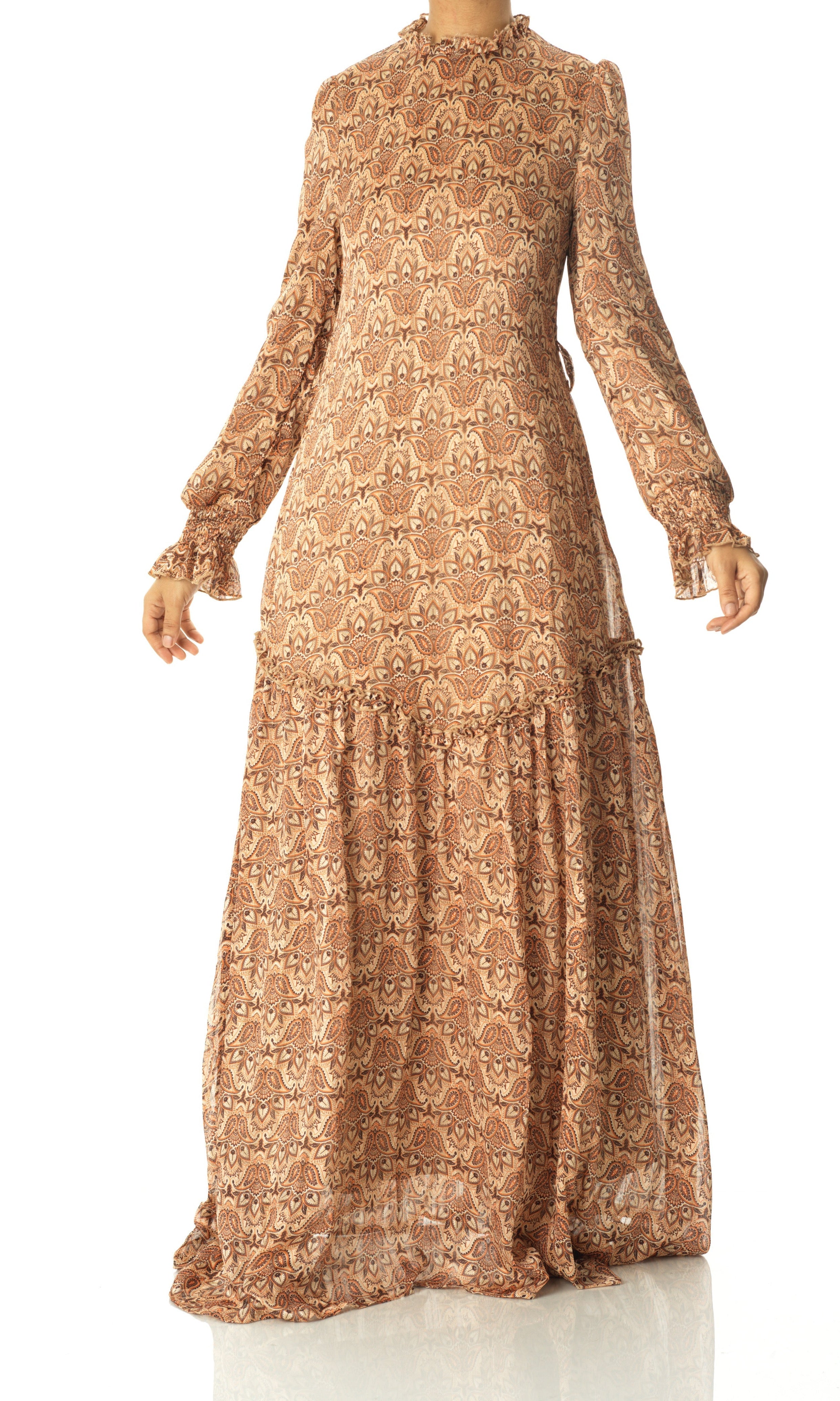 Brown sugar and Honey Marigold maxi dress Kabayare