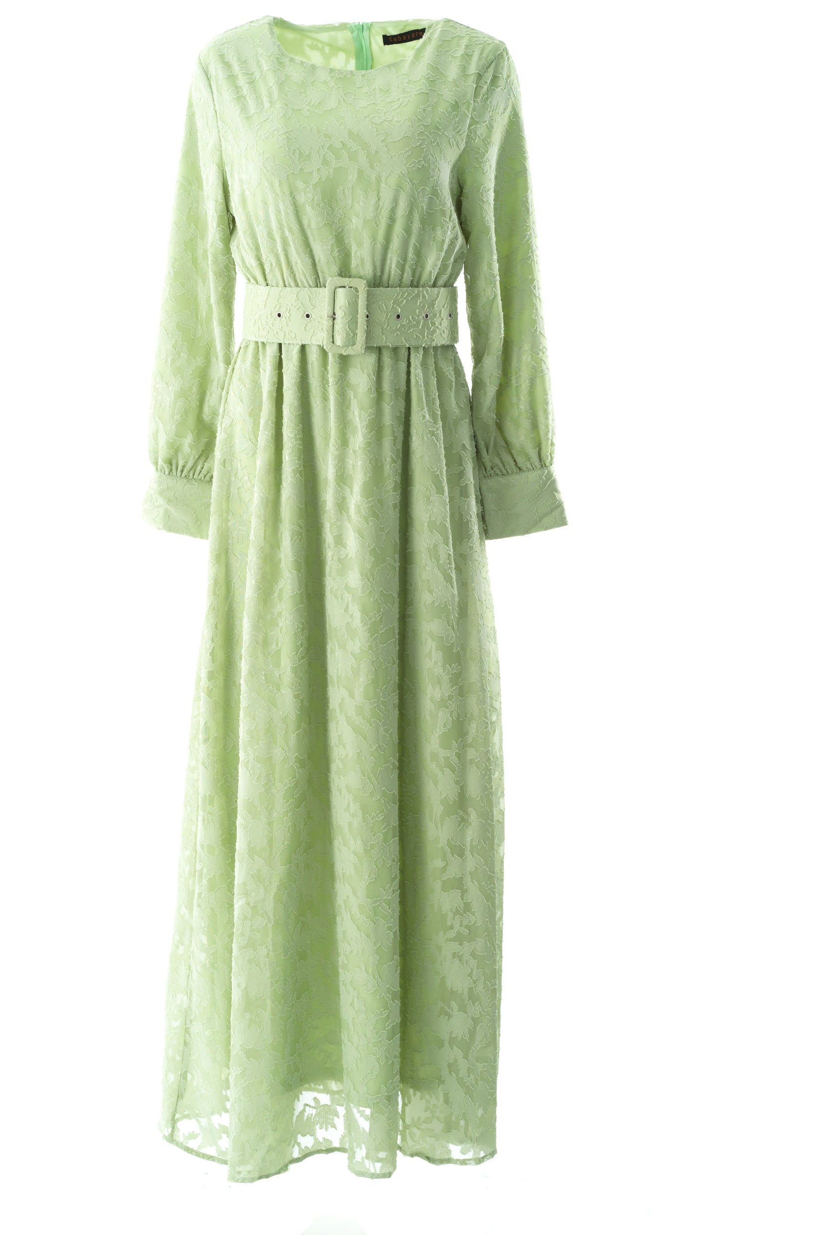 burnout floral maxi dress with belt Kabayare