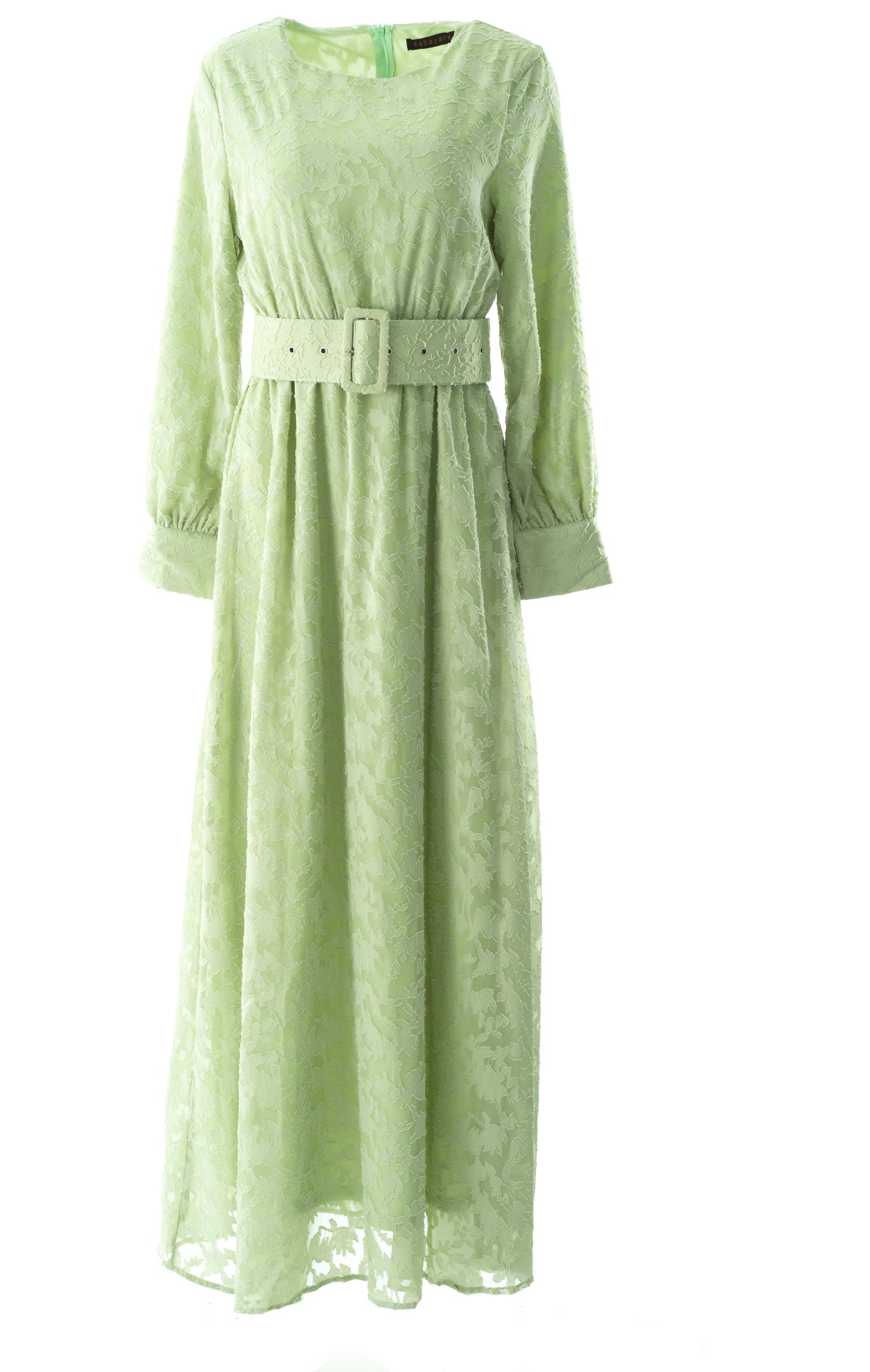 burnout floral maxi dress with belt Kabayare