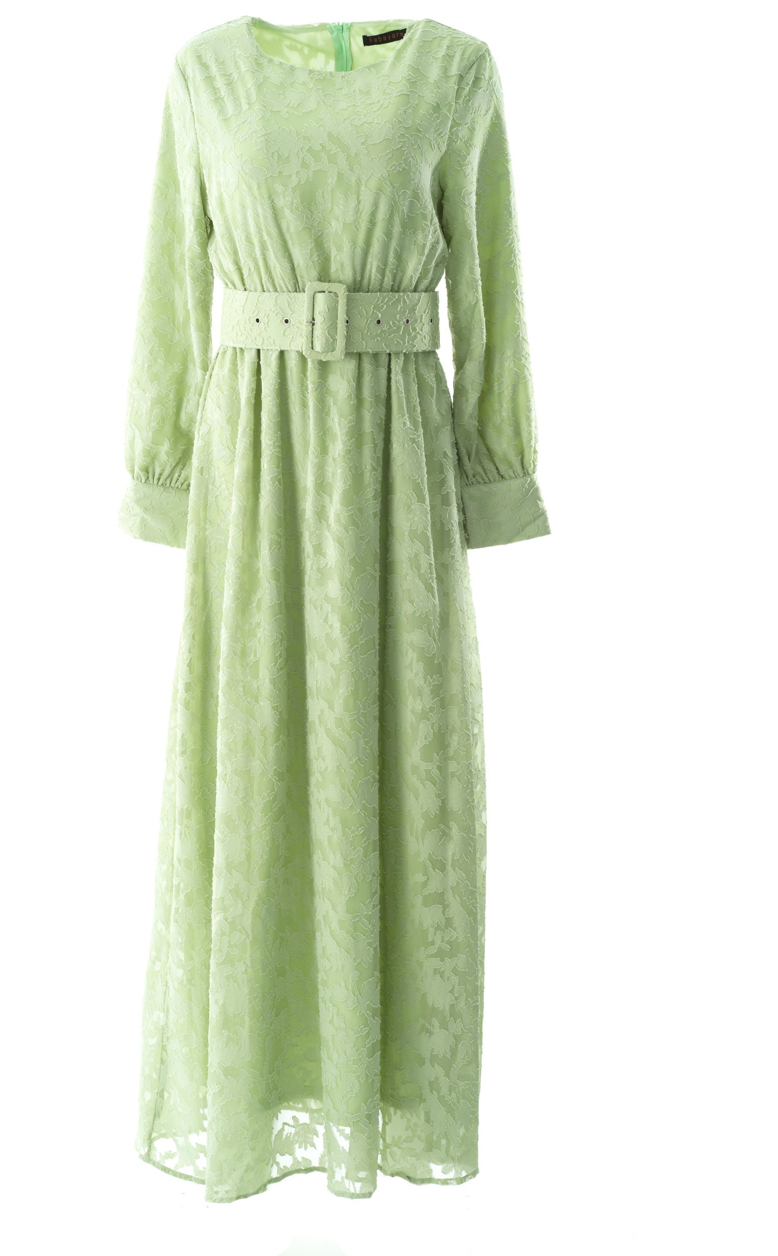 burnout floral maxi dress with belt Kabayare