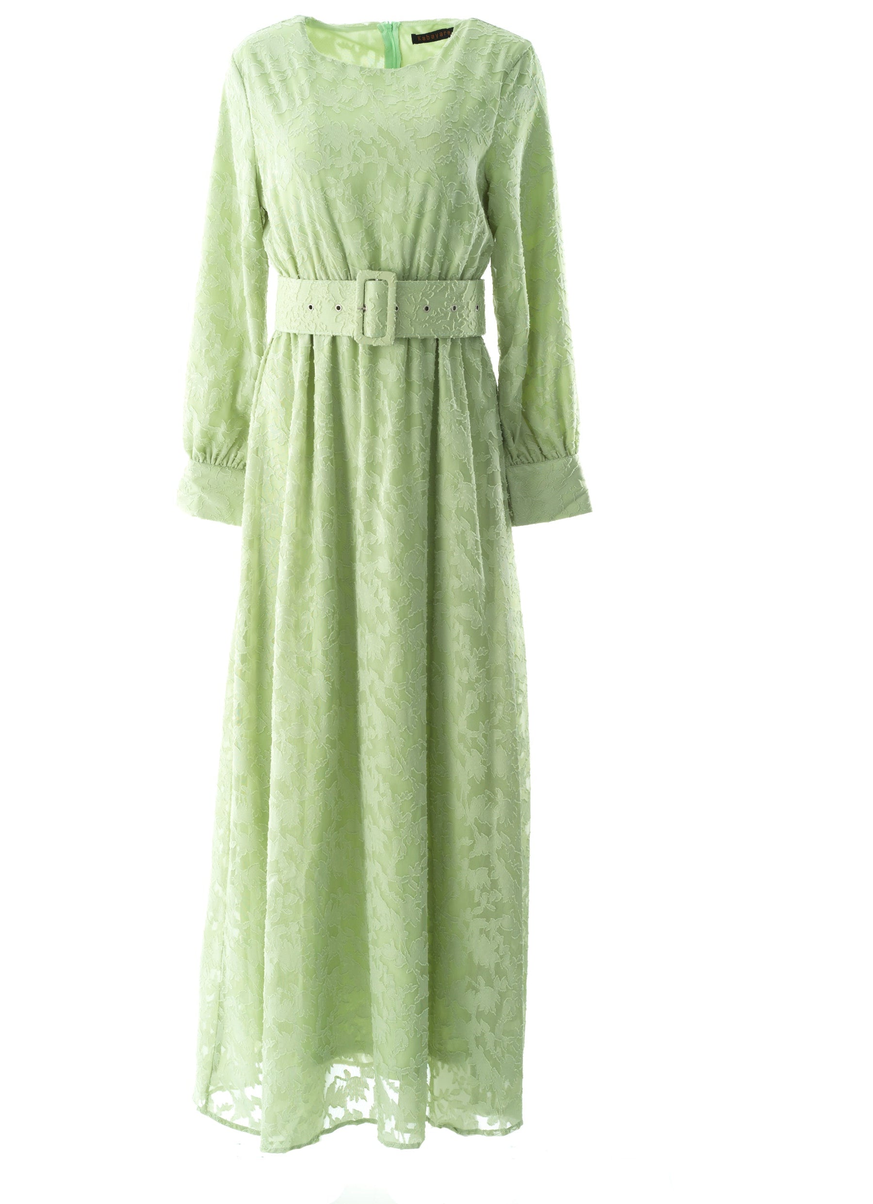 burnout floral maxi dress with belt Kabayare