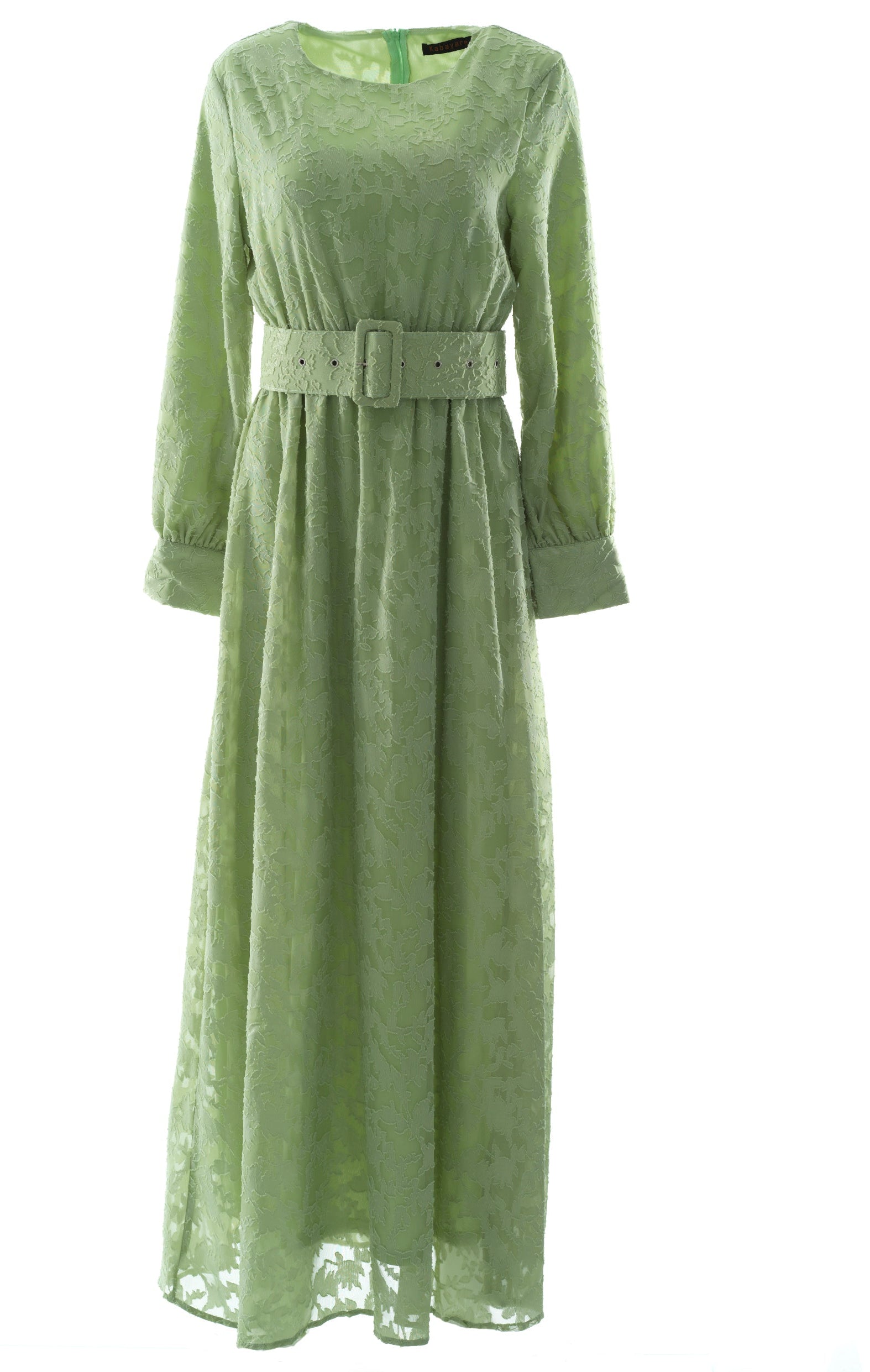 burnout floral maxi dress with belt Kabayare