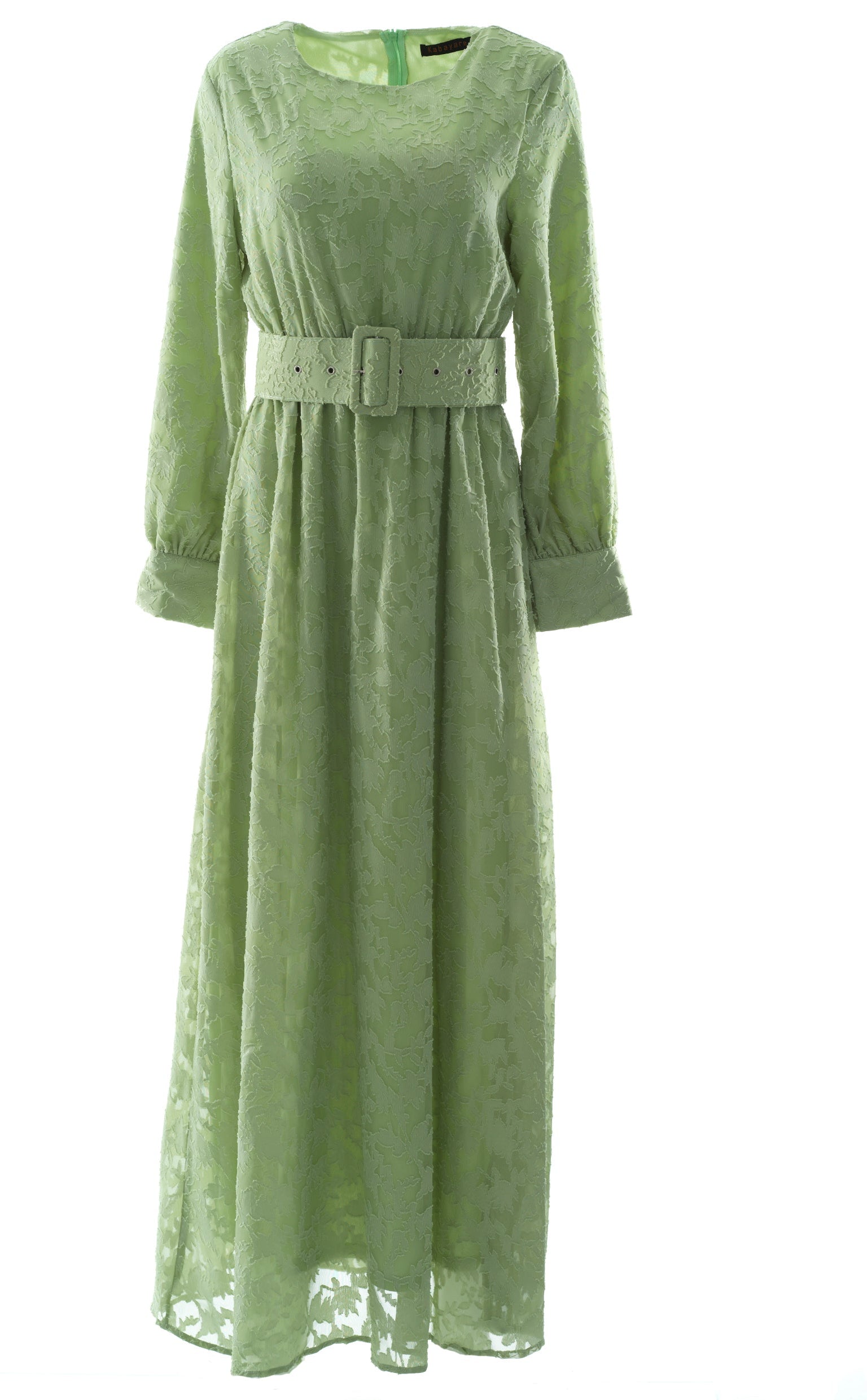 burnout floral maxi dress with belt Kabayare
