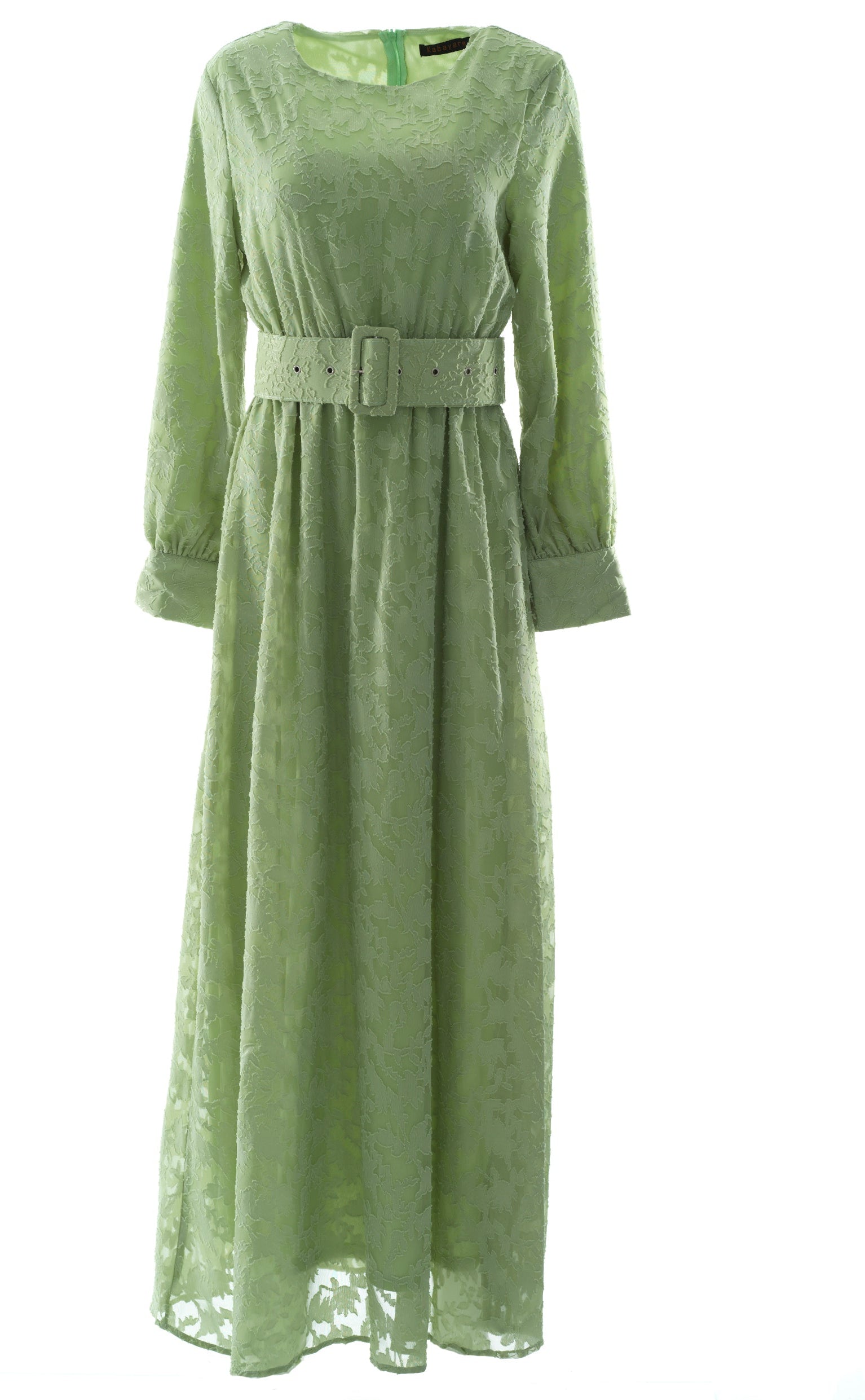 burnout floral maxi dress with belt Kabayare