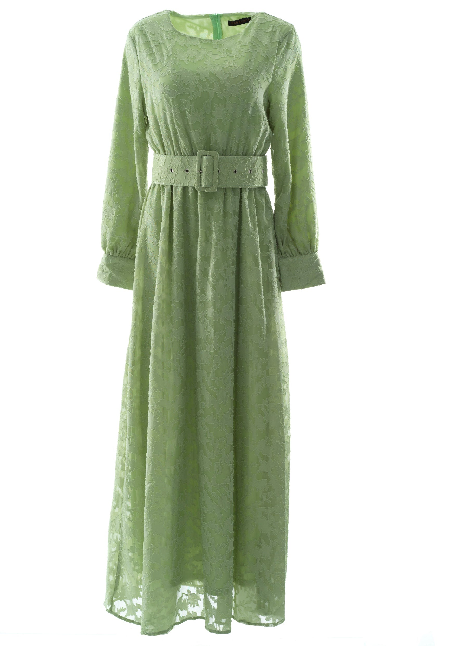 burnout floral maxi dress with belt Kabayare