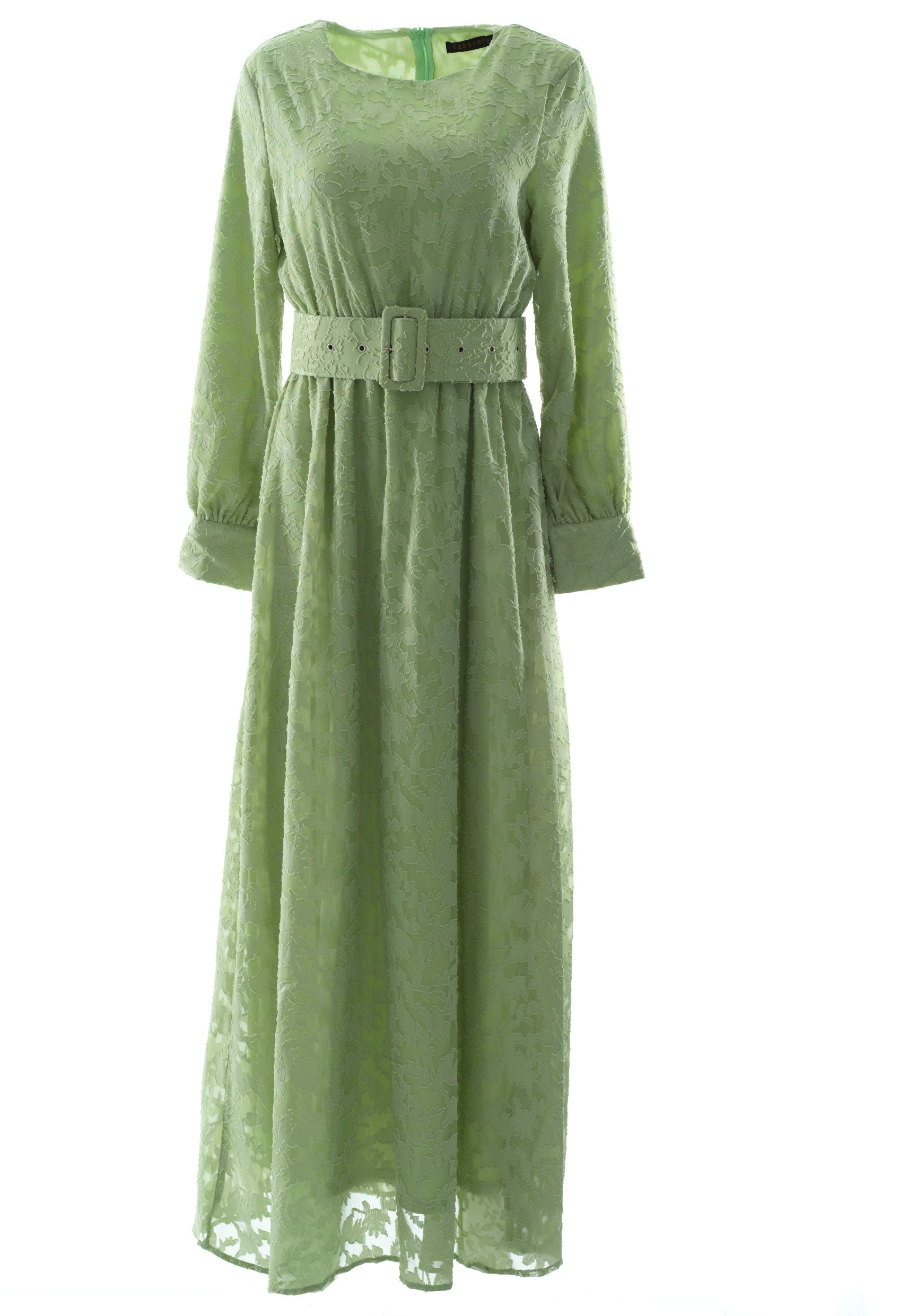 burnout floral maxi dress with belt Kabayare