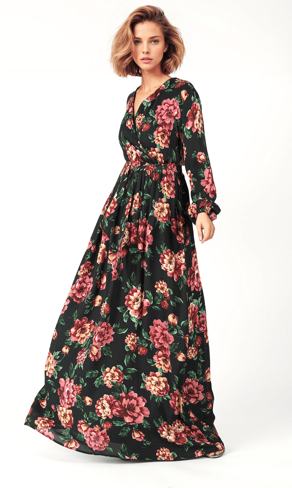 Camellia Long sleeve maxi dress Kabayare