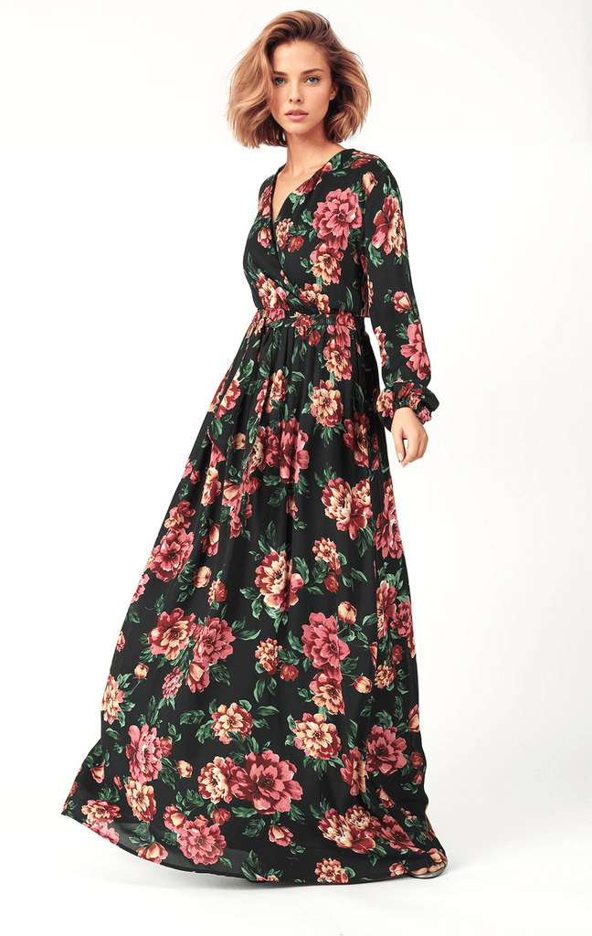 Camellia Long sleeve maxi dress Kabayare