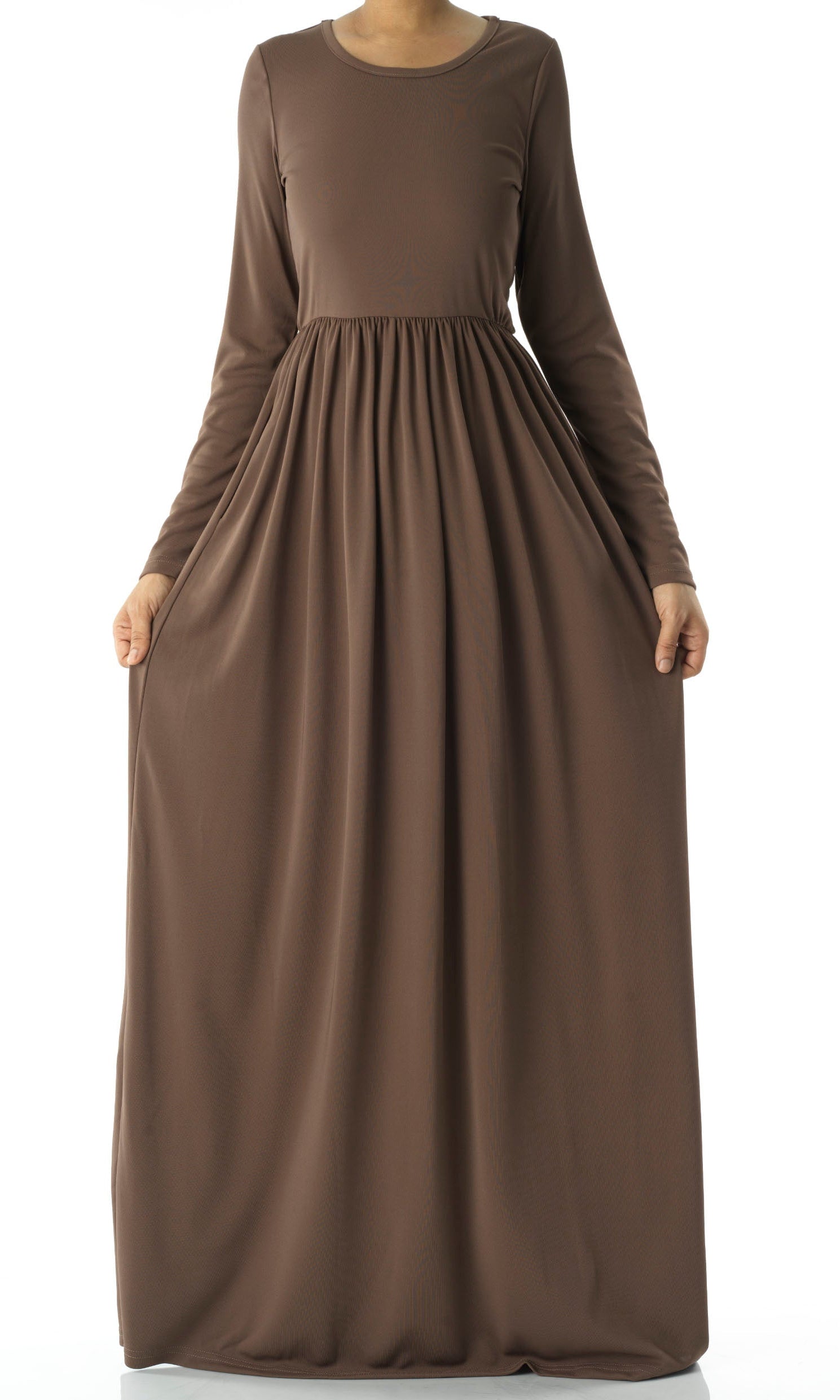 Chestnut Brown ORIGINAL Milk Silk Maxi Dress Kabayare