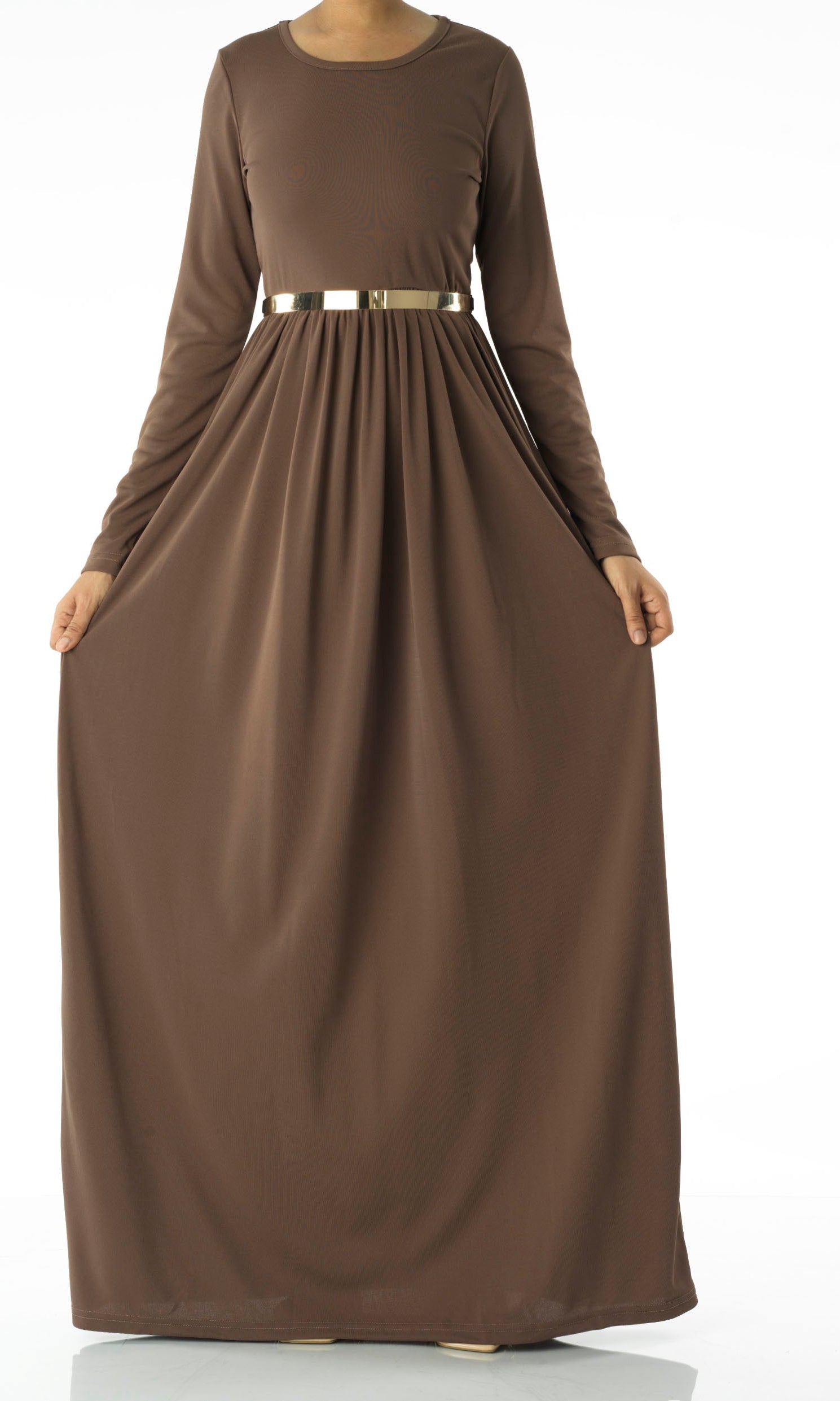 Chestnut Brown ORIGINAL Milk Silk Maxi Dress Kabayare