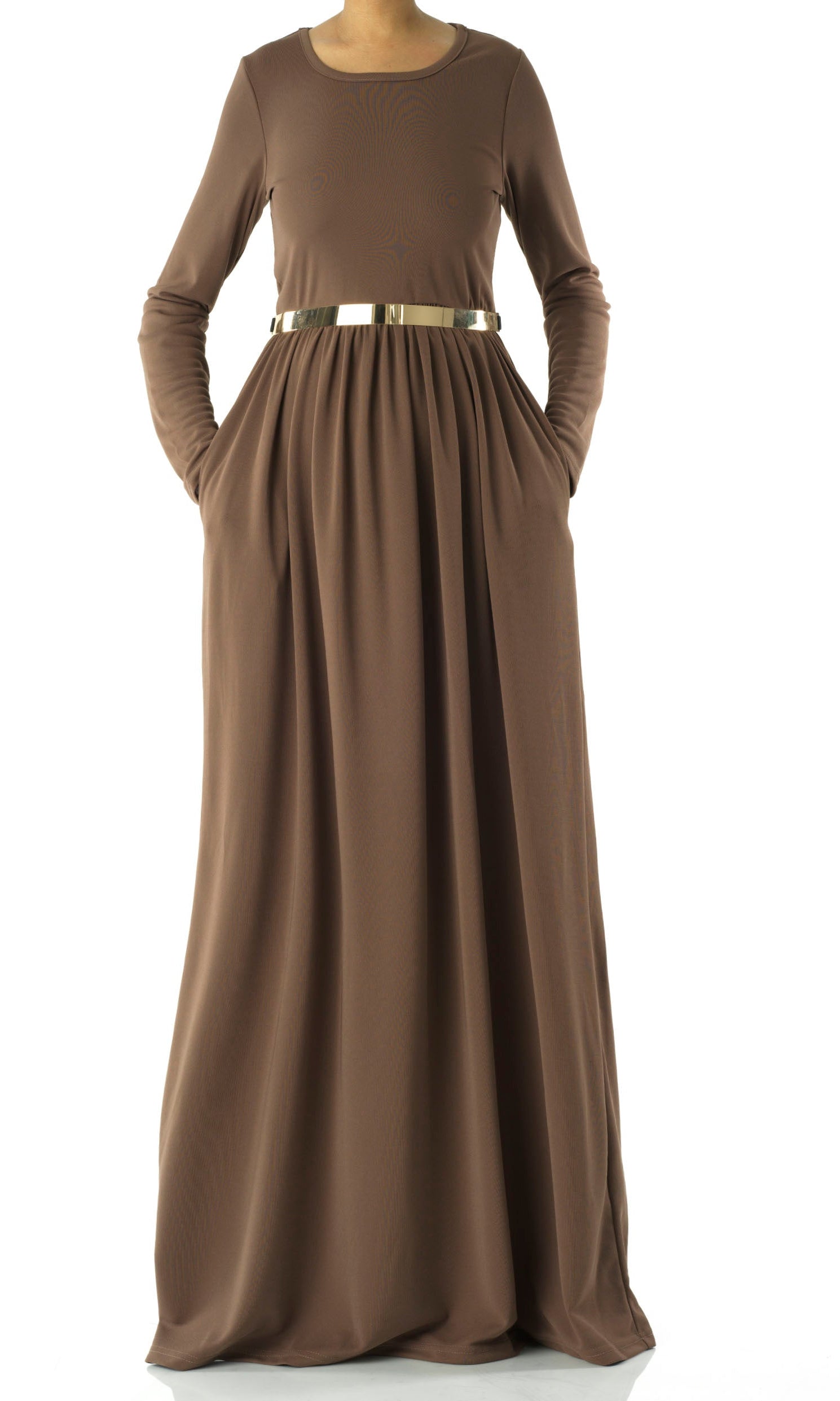 Chestnut Brown ORIGINAL Milk Silk Maxi Dress Kabayare