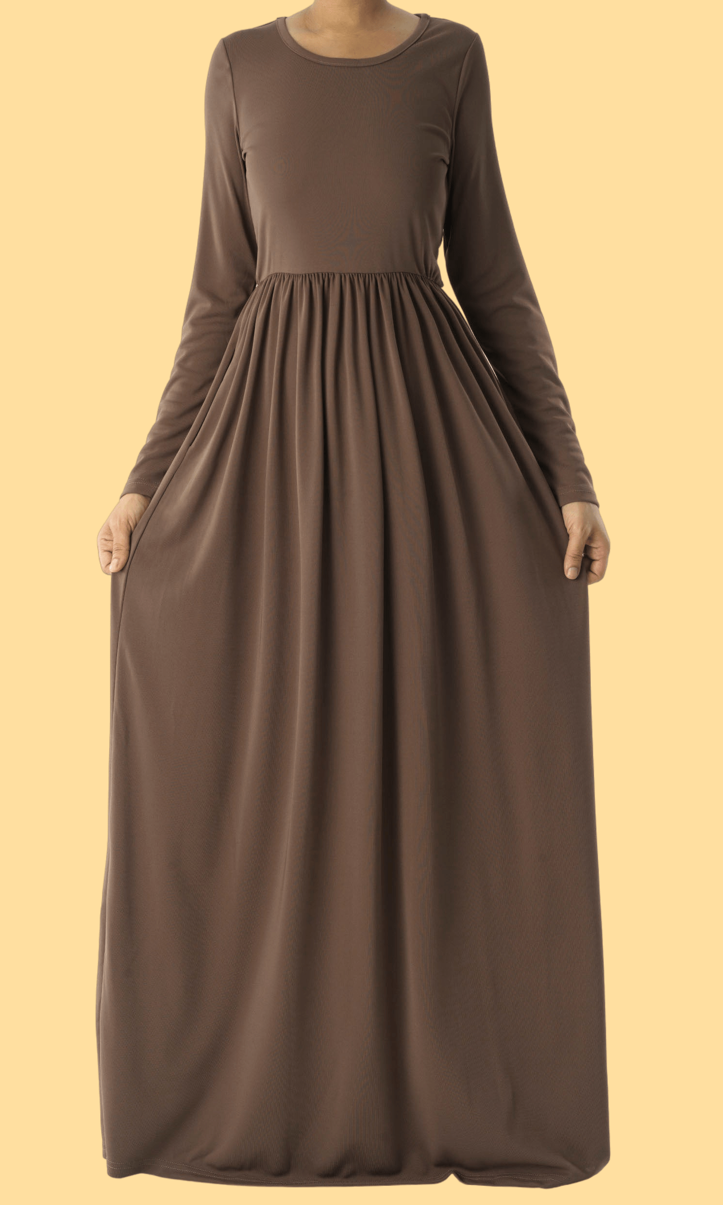 Chestnut Brown ORIGINAL Milk Silk Maxi Dress Kabayare