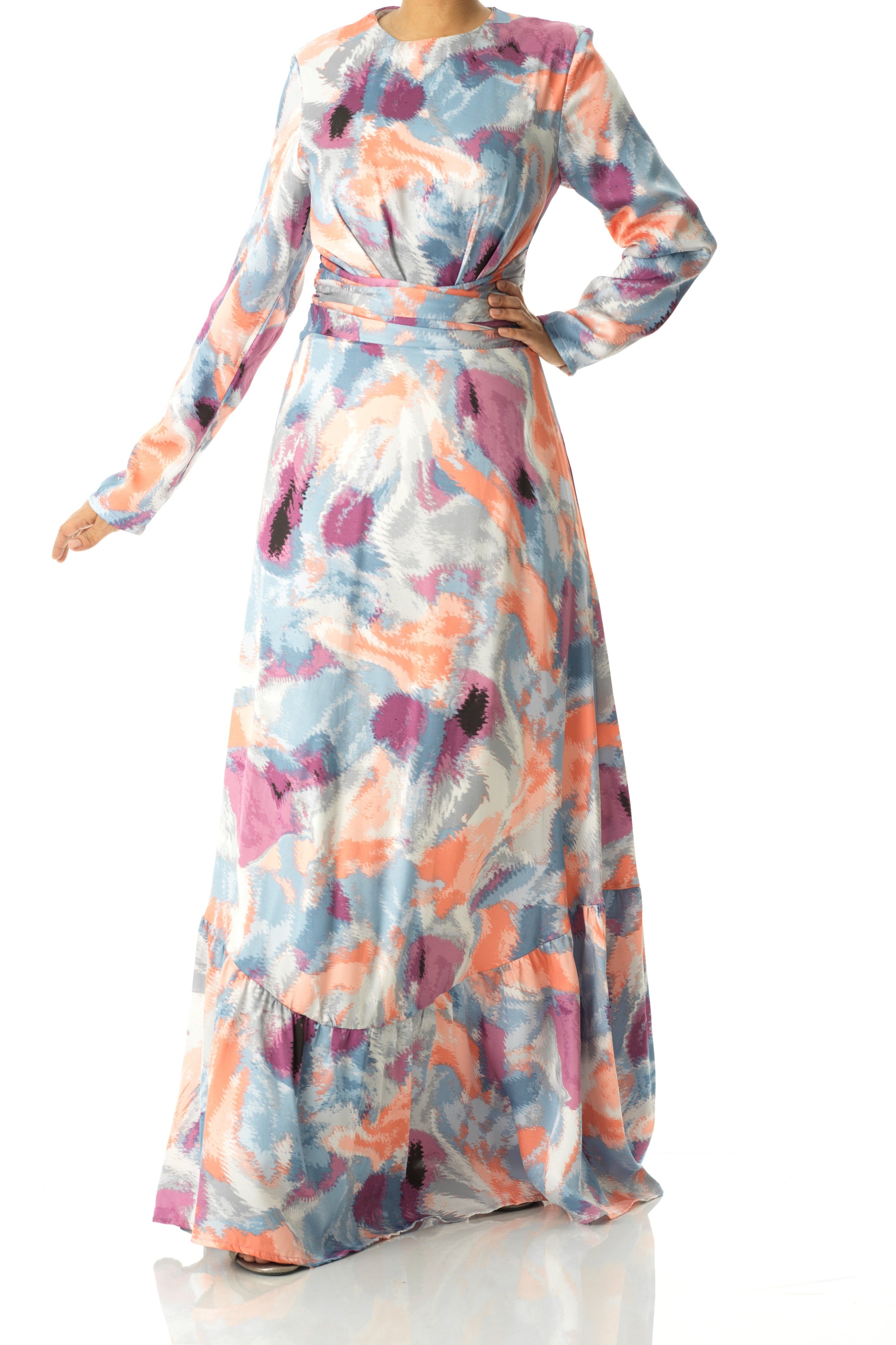 Colorful abstract art maxi dress Kabayare
