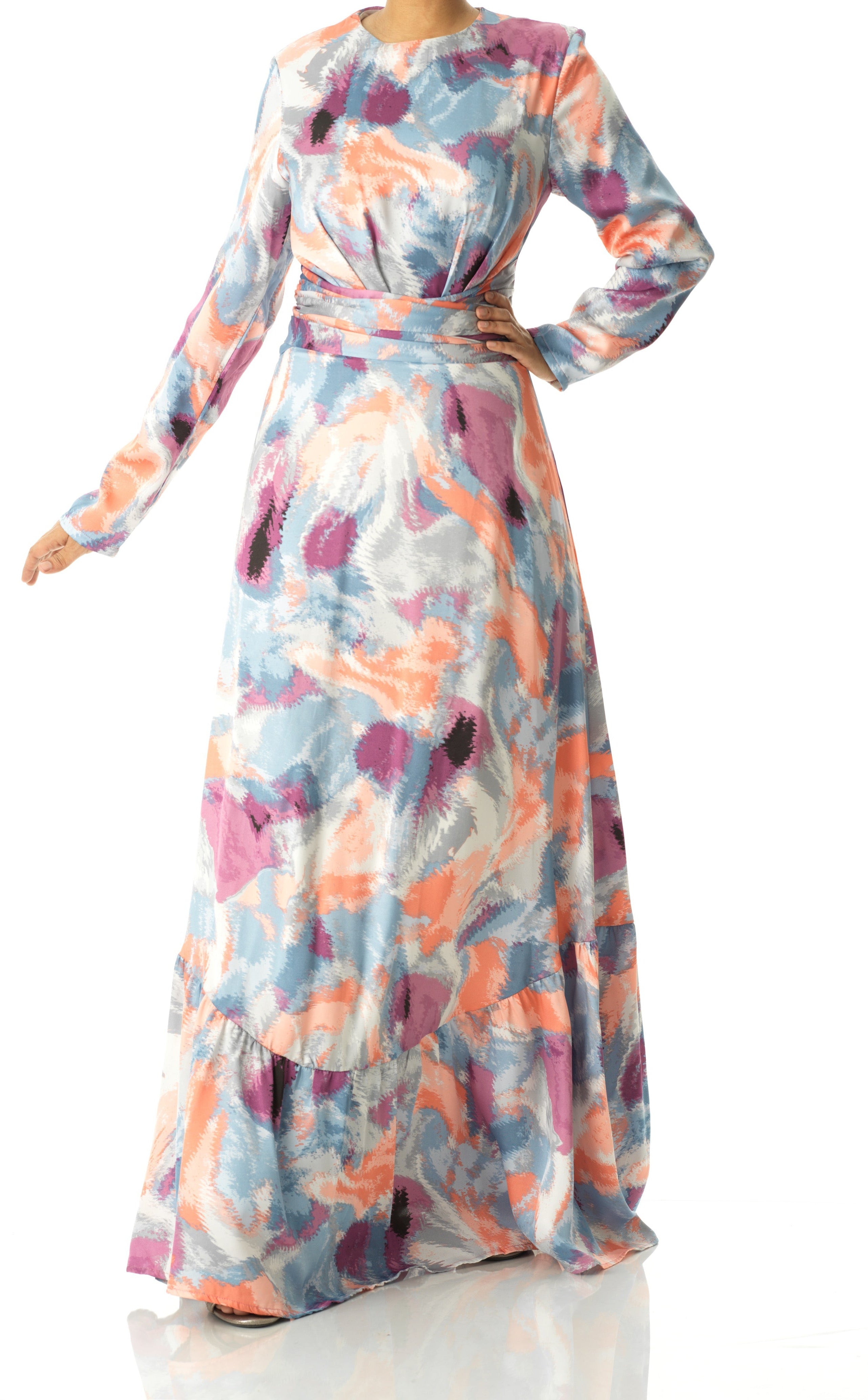 Colorful abstract art maxi dress Kabayare