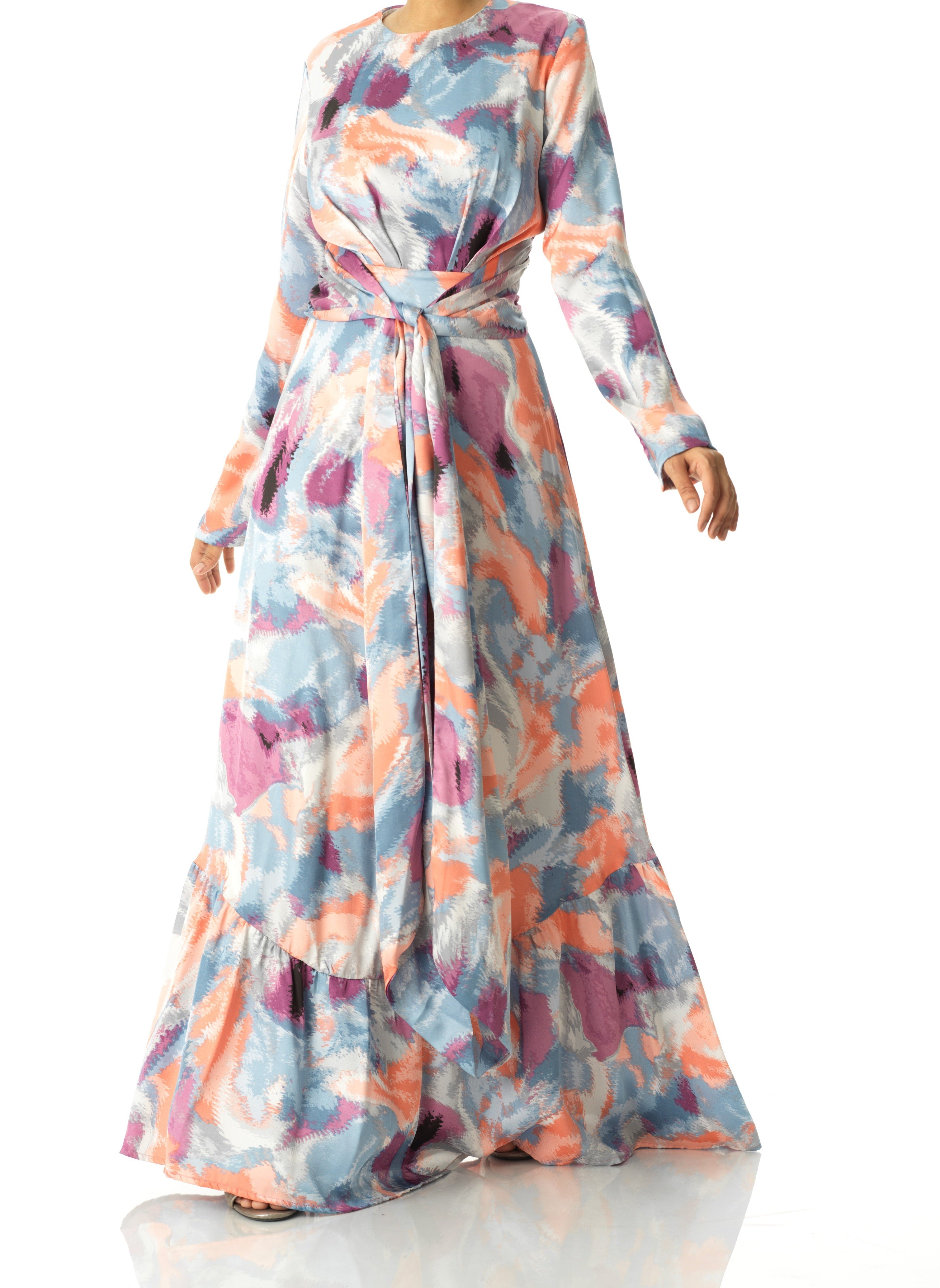 Colorful abstract art maxi dress Kabayare