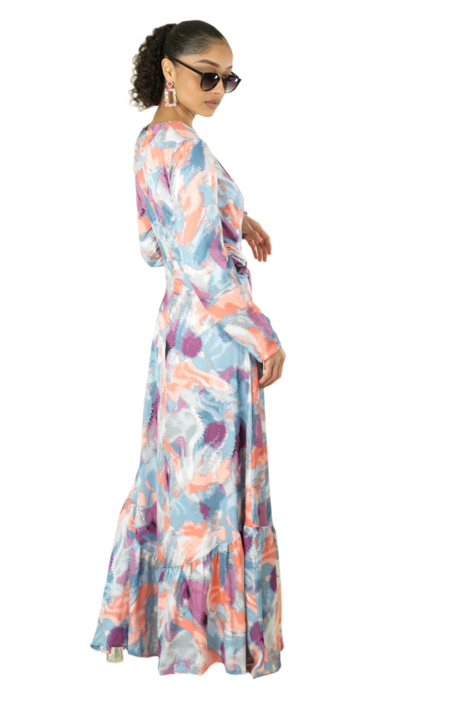 Colorful abstract art maxi dress Kabayare