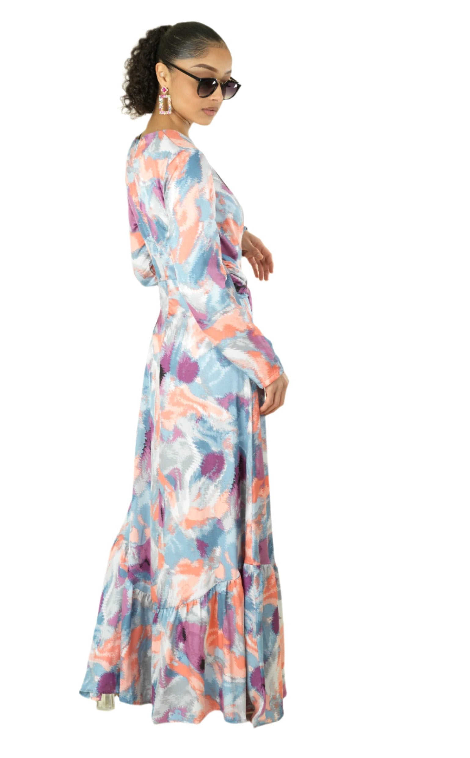 Colorful abstract art maxi dress Kabayare