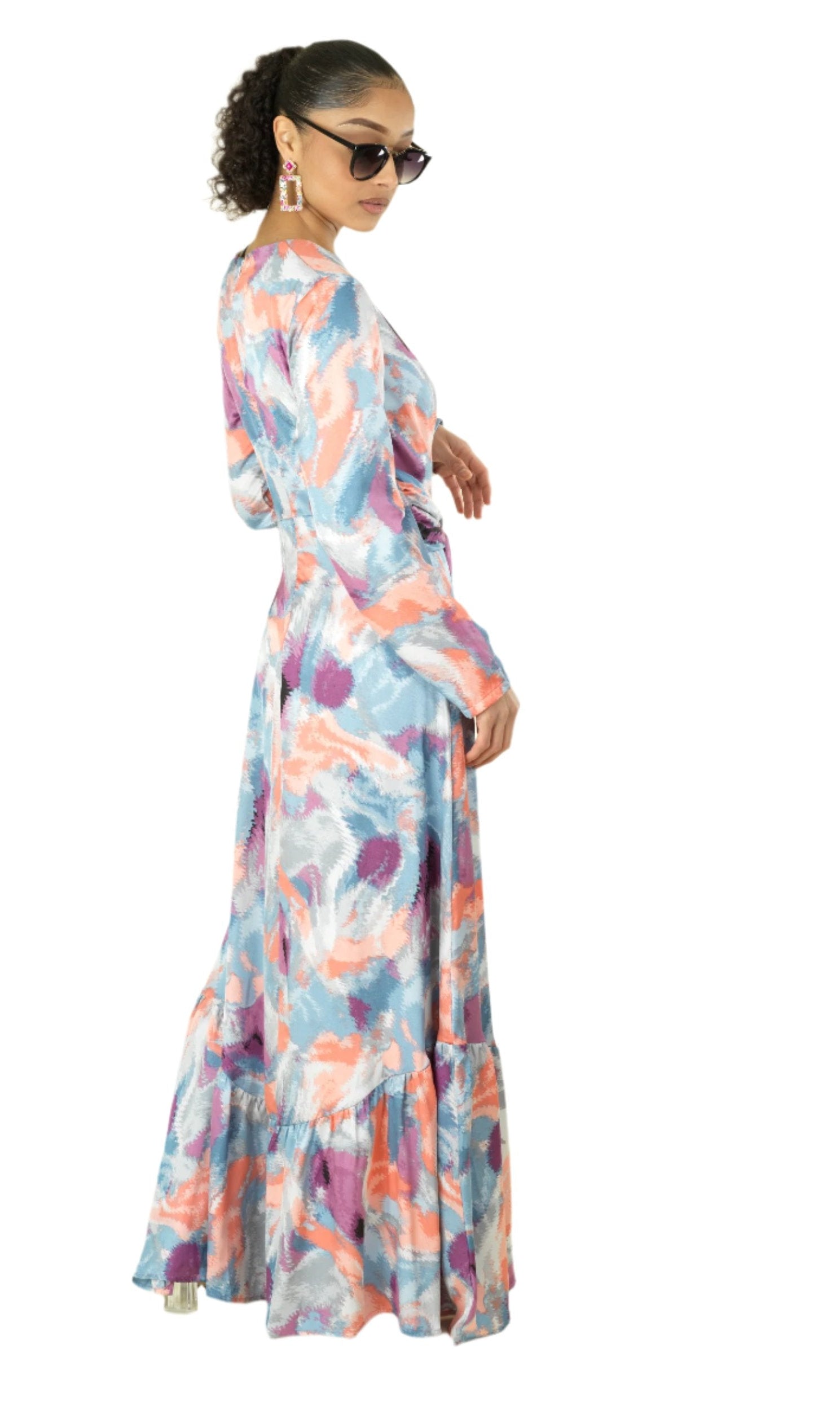 Colorful abstract art maxi dress Kabayare