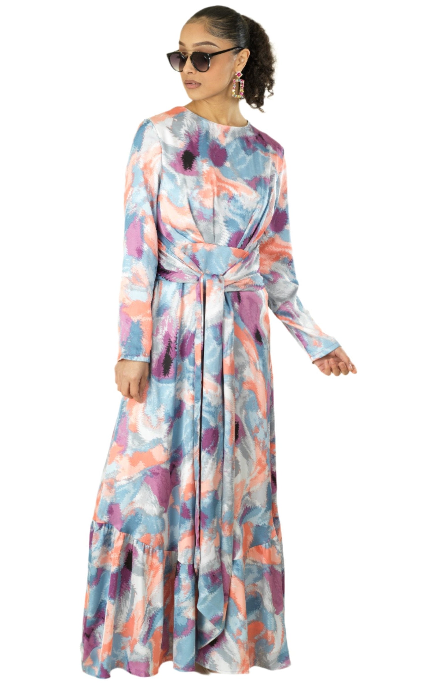 Colorful abstract art maxi dress Kabayare