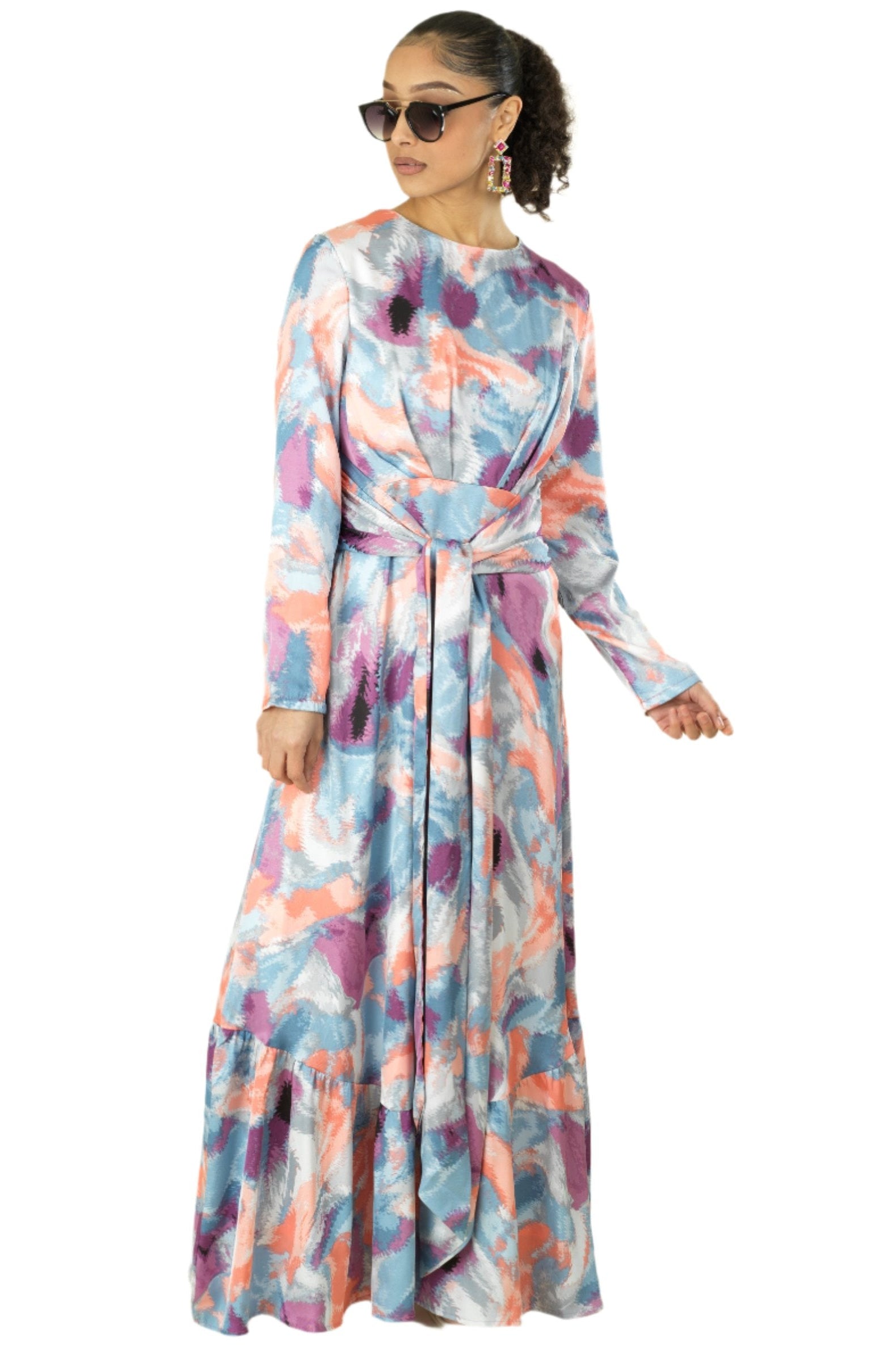 Colorful abstract art maxi dress Kabayare