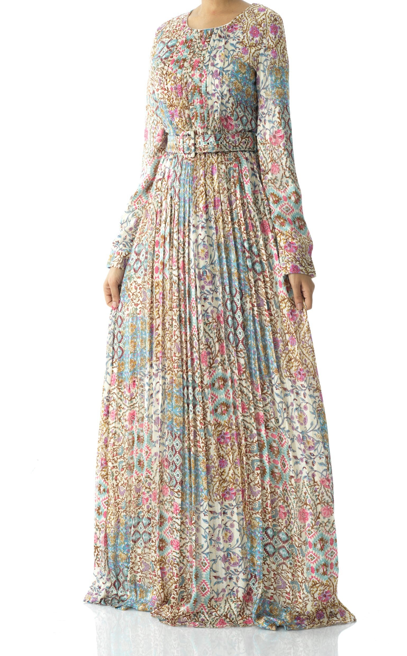 Copy of Fardowsa Abstract print silk chiffon maxi dress Kabayare