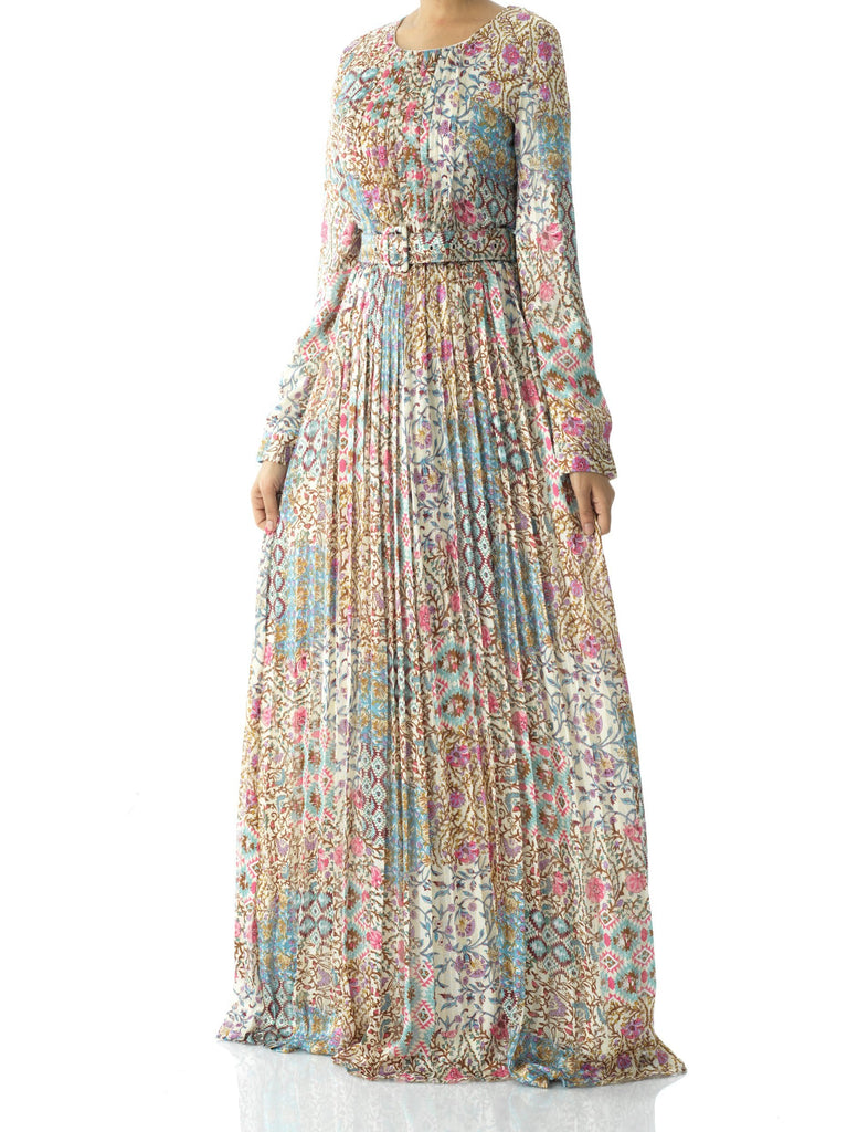 Copy of Fardowsa Abstract print silk chiffon maxi dress Kabayare