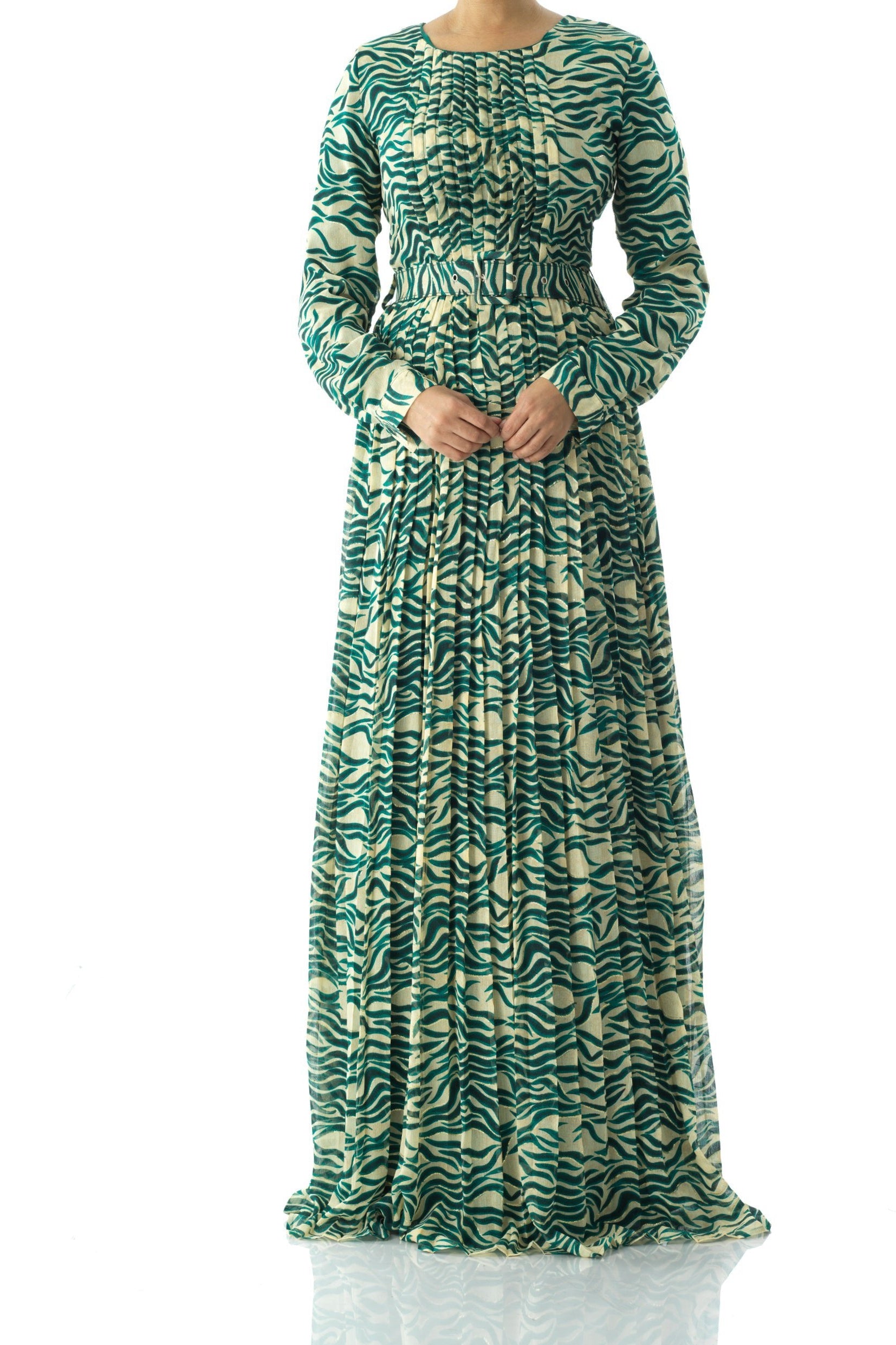 Copy of Pretty Fatima print silk chiffon maxi dress Kabayare