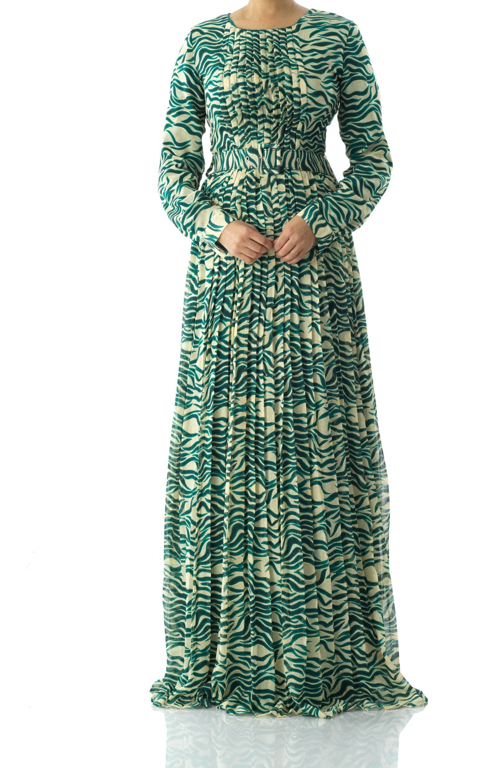 Copy of Pretty Fatima print silk chiffon maxi dress Kabayare