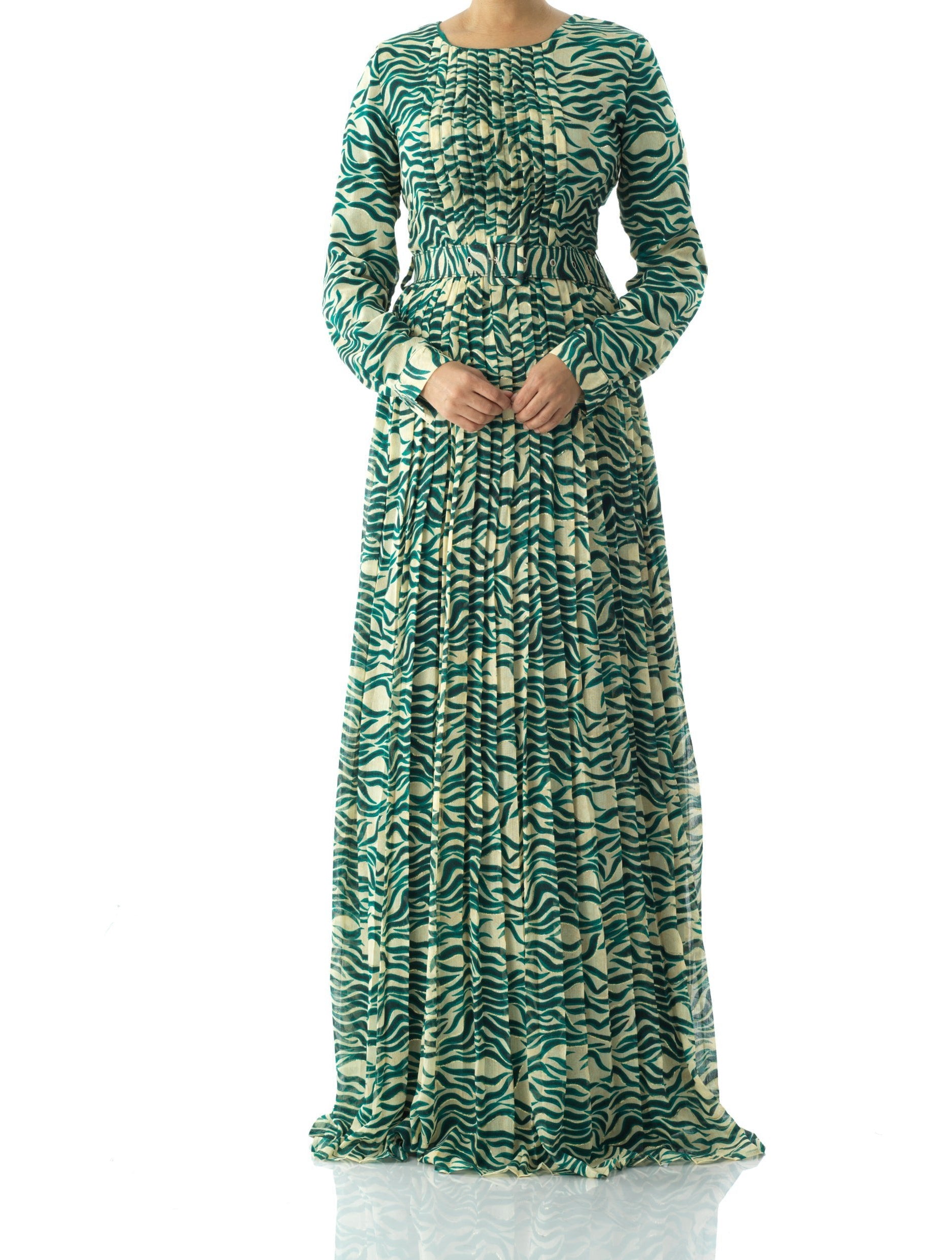 Copy of Pretty Fatima print silk chiffon maxi dress Kabayare